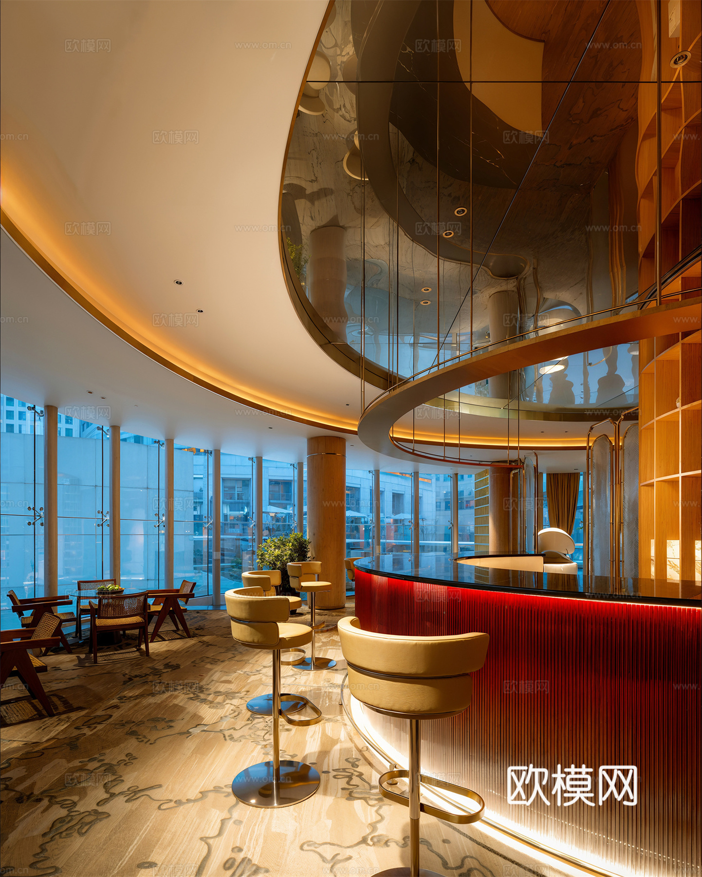 商业空间会客厅酒吧会所3d模型下载（渲染图1）