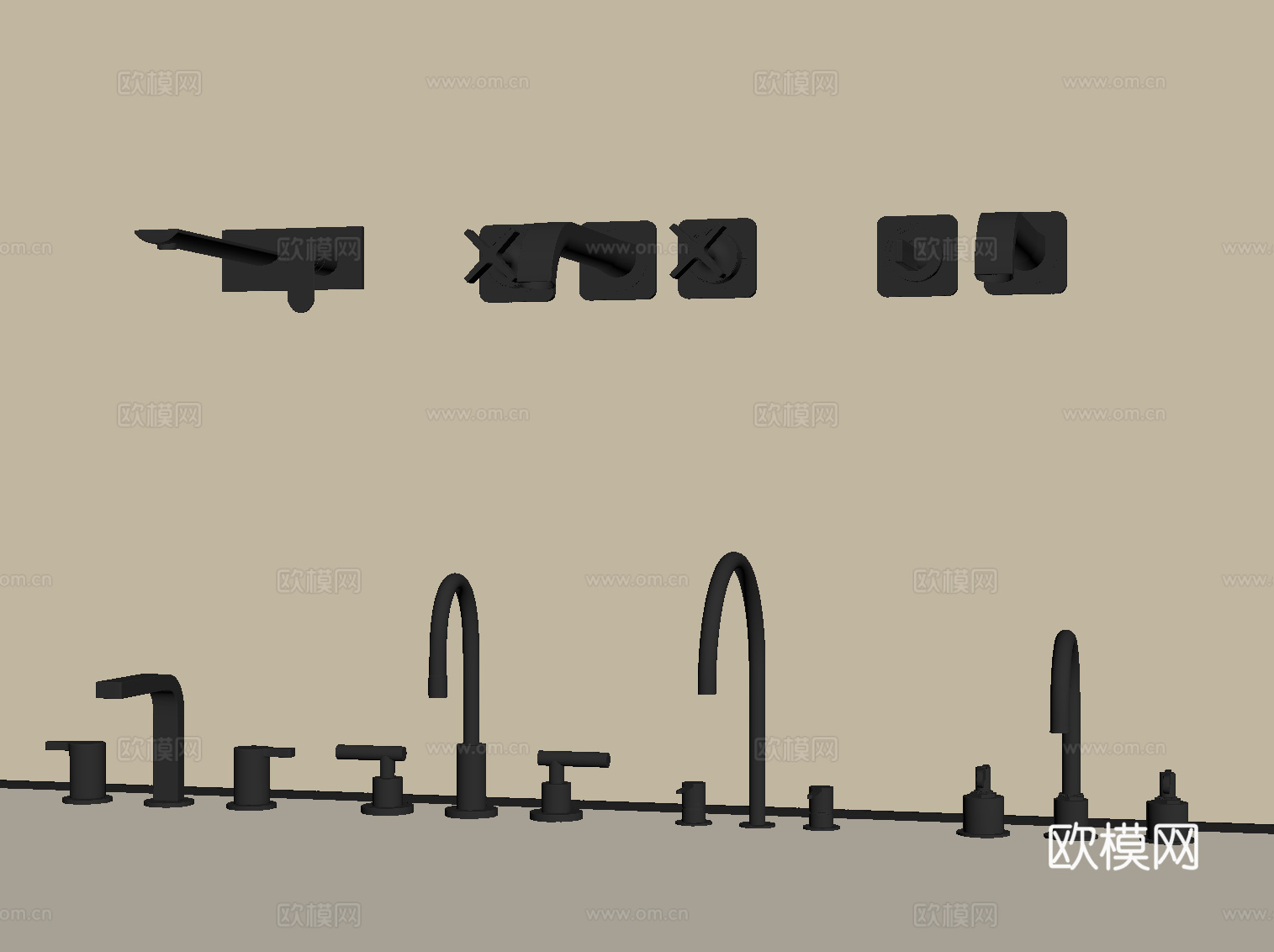 现代水龙头su模型