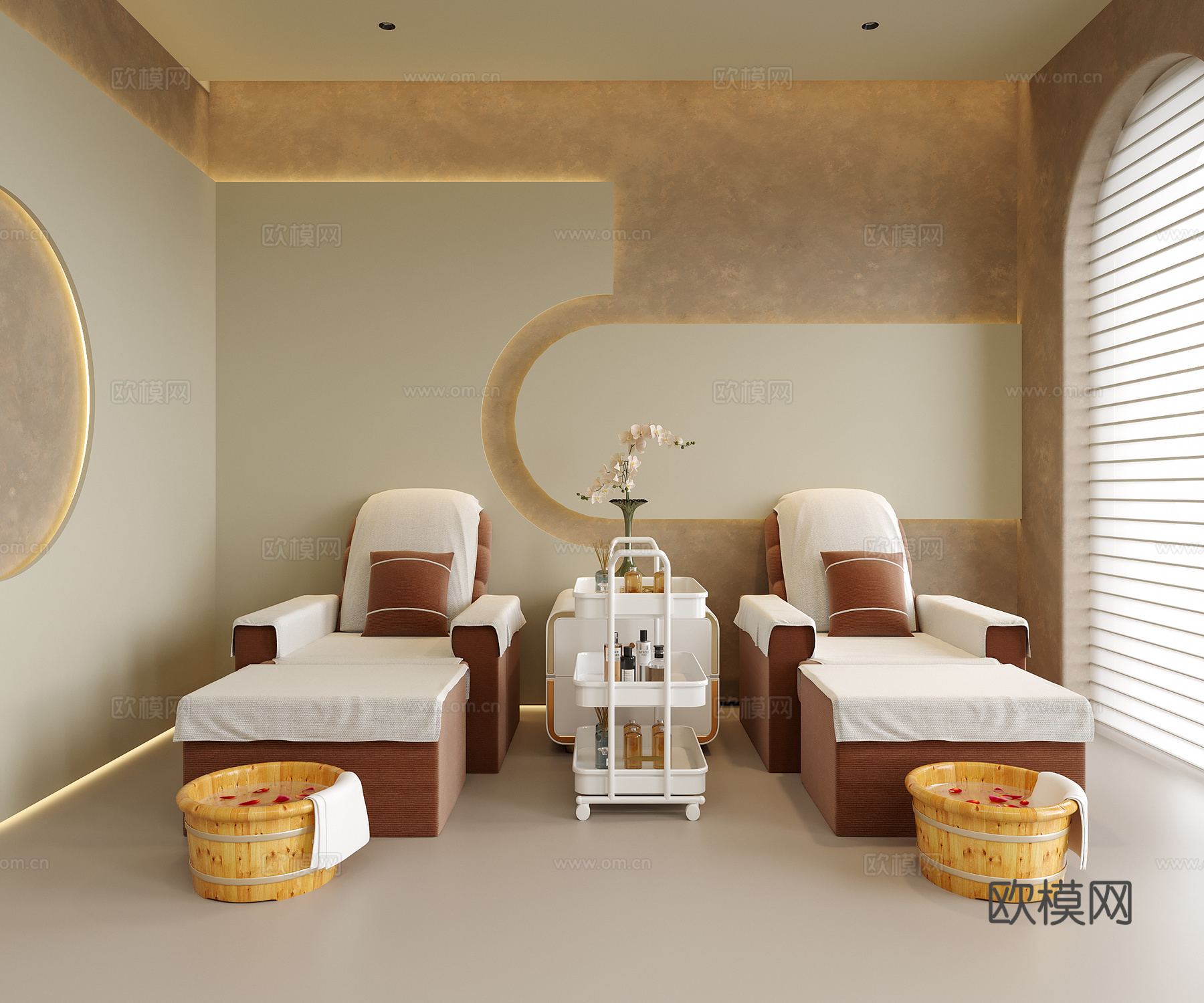 现代足疗店 足浴店 按摩店 洗脚店su模型