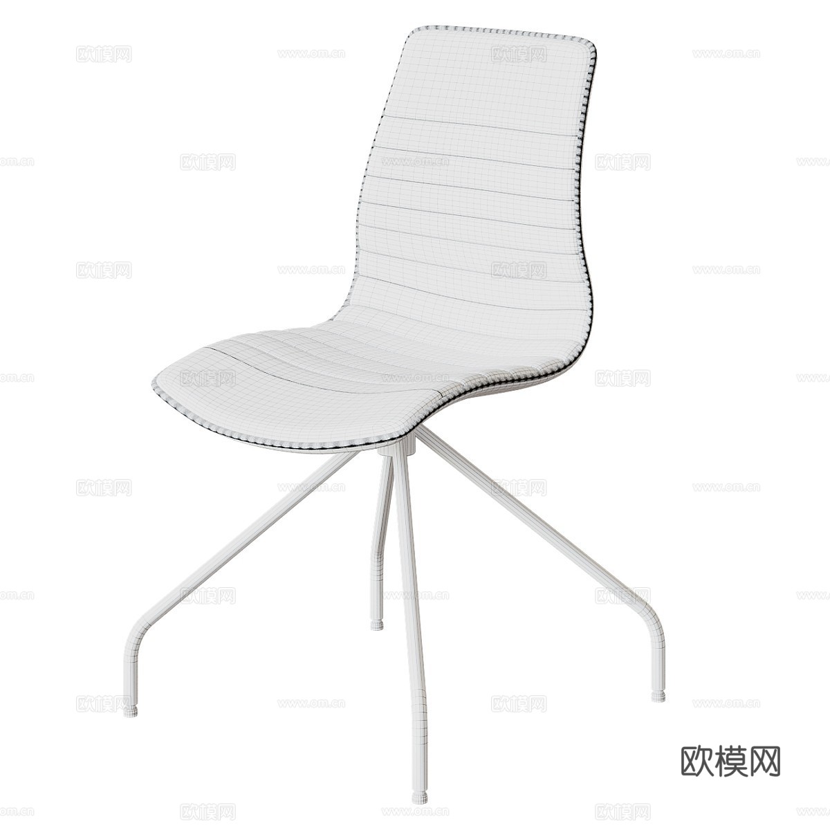 现代极简布艺办公椅3d模型