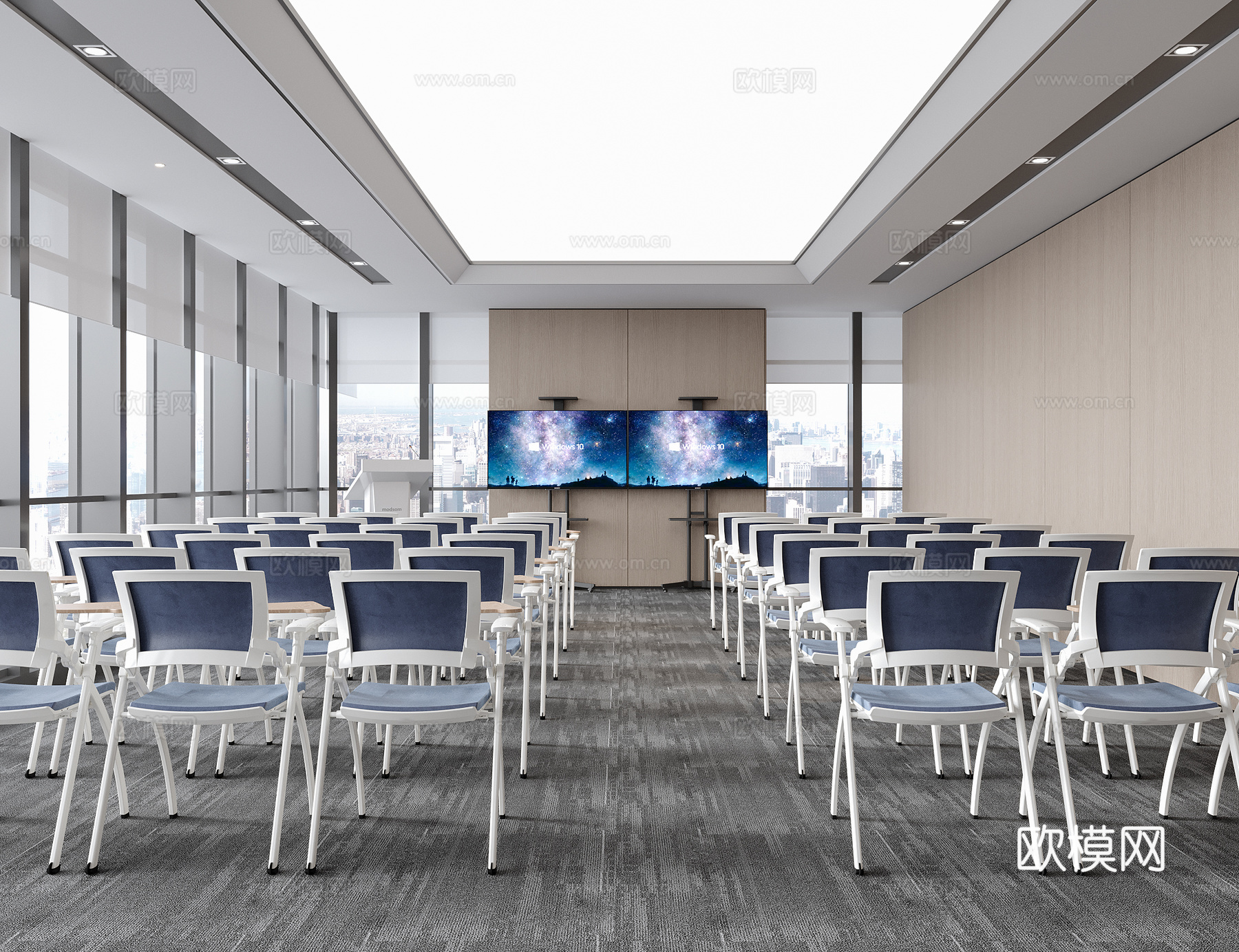 现代会议室 培训室su模型