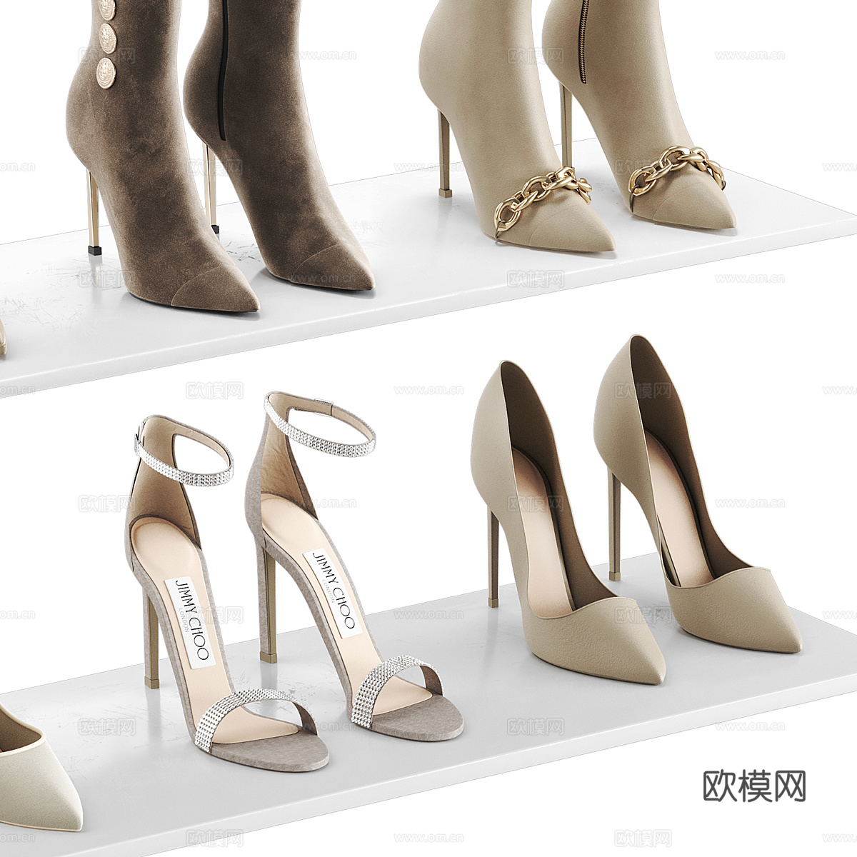 女鞋组合3d模型下载（渲染图5）