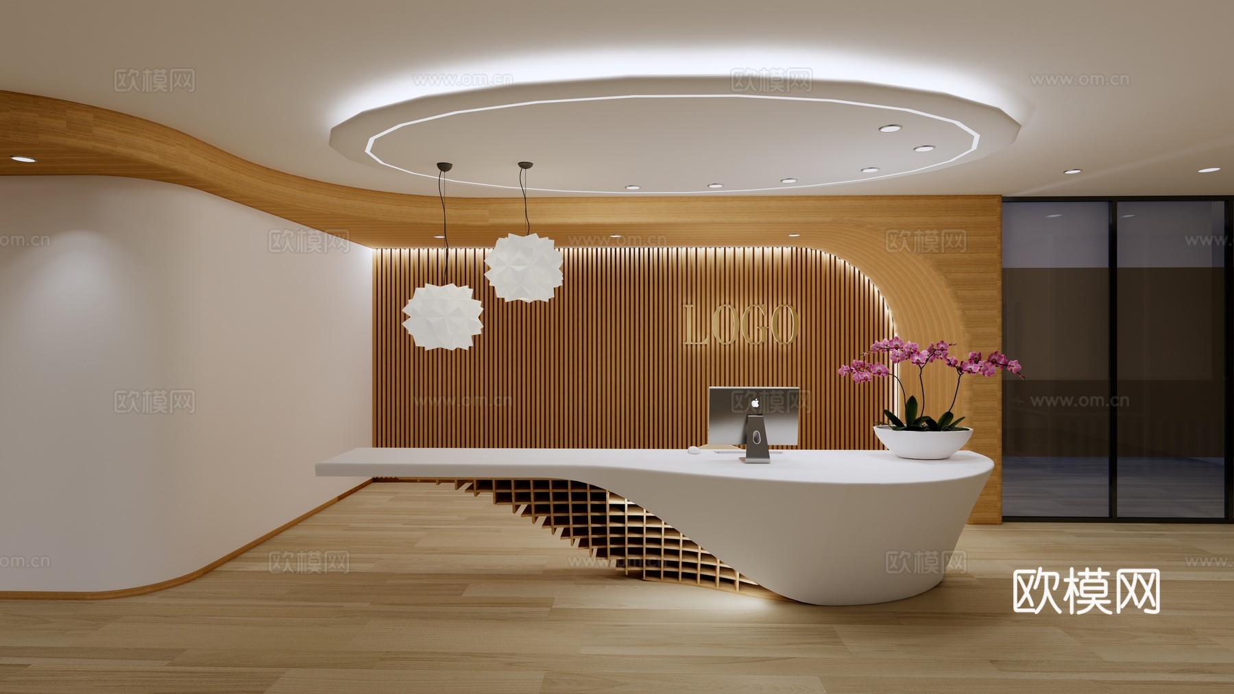 公司前台 现代简约风8su模型