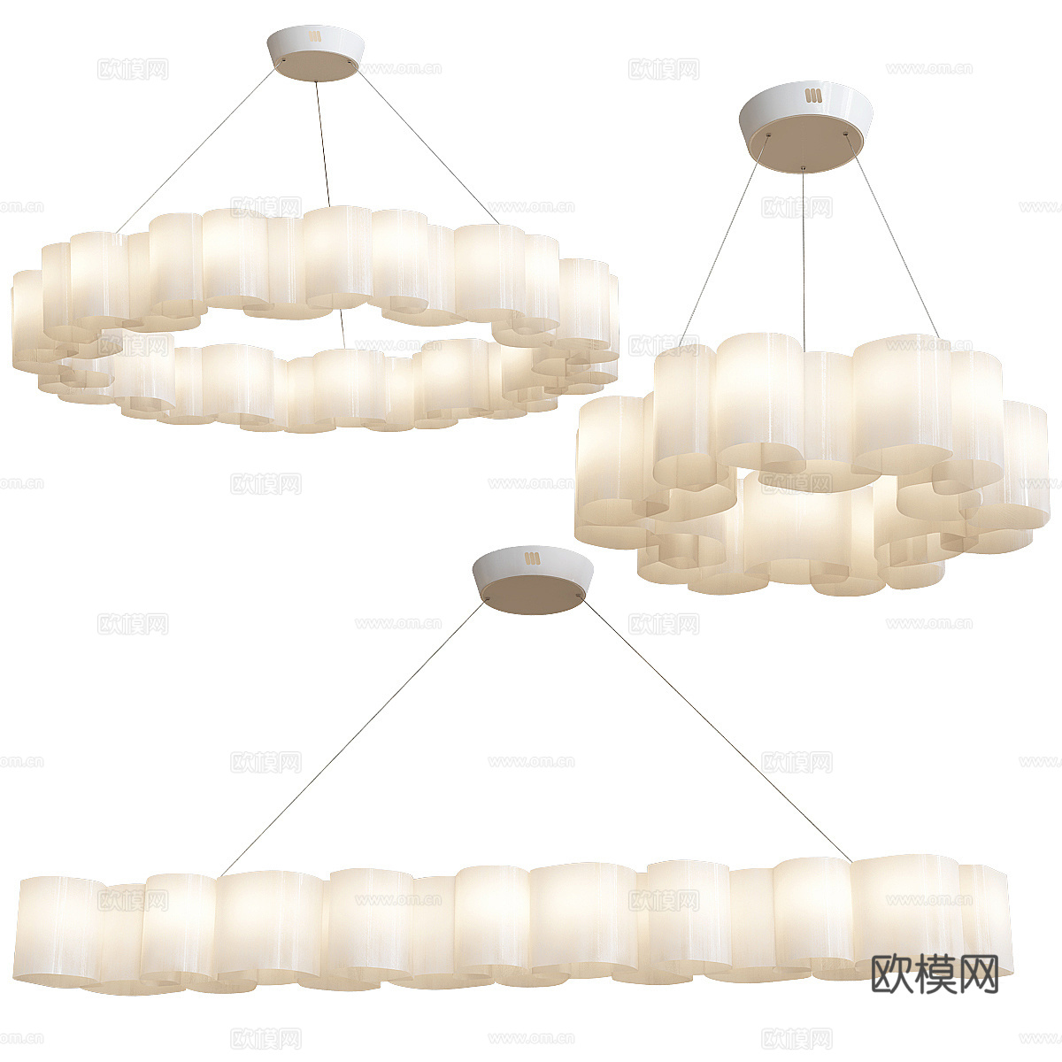 现代亚克力装饰吊灯3d模型