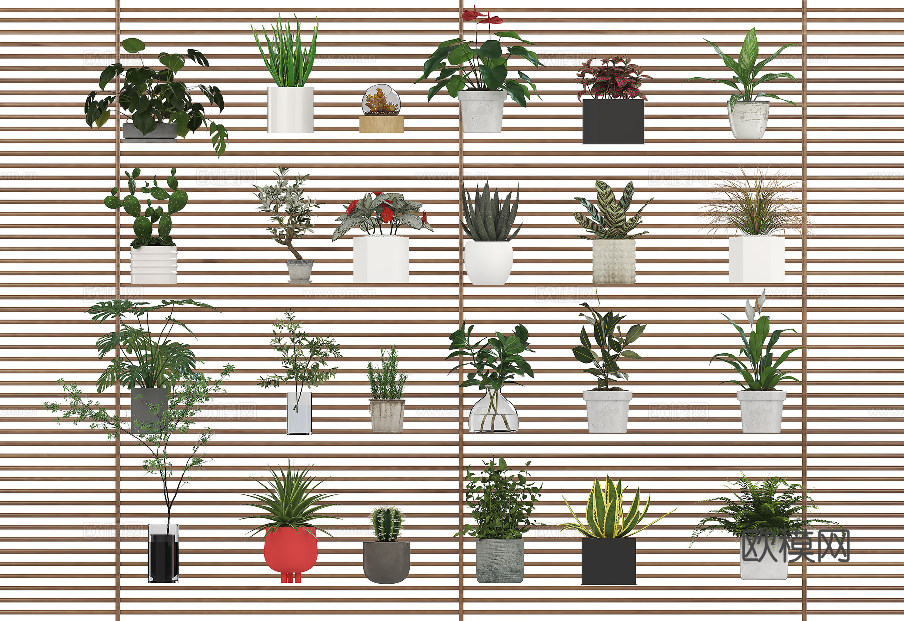 花瓶 盆栽3d模型