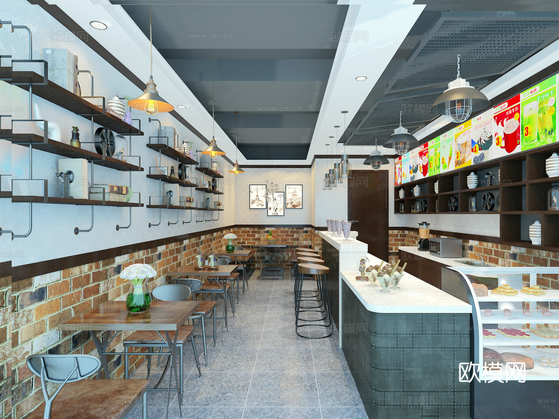 奶茶店 咖啡店 最新全套施工图合集cad施工图