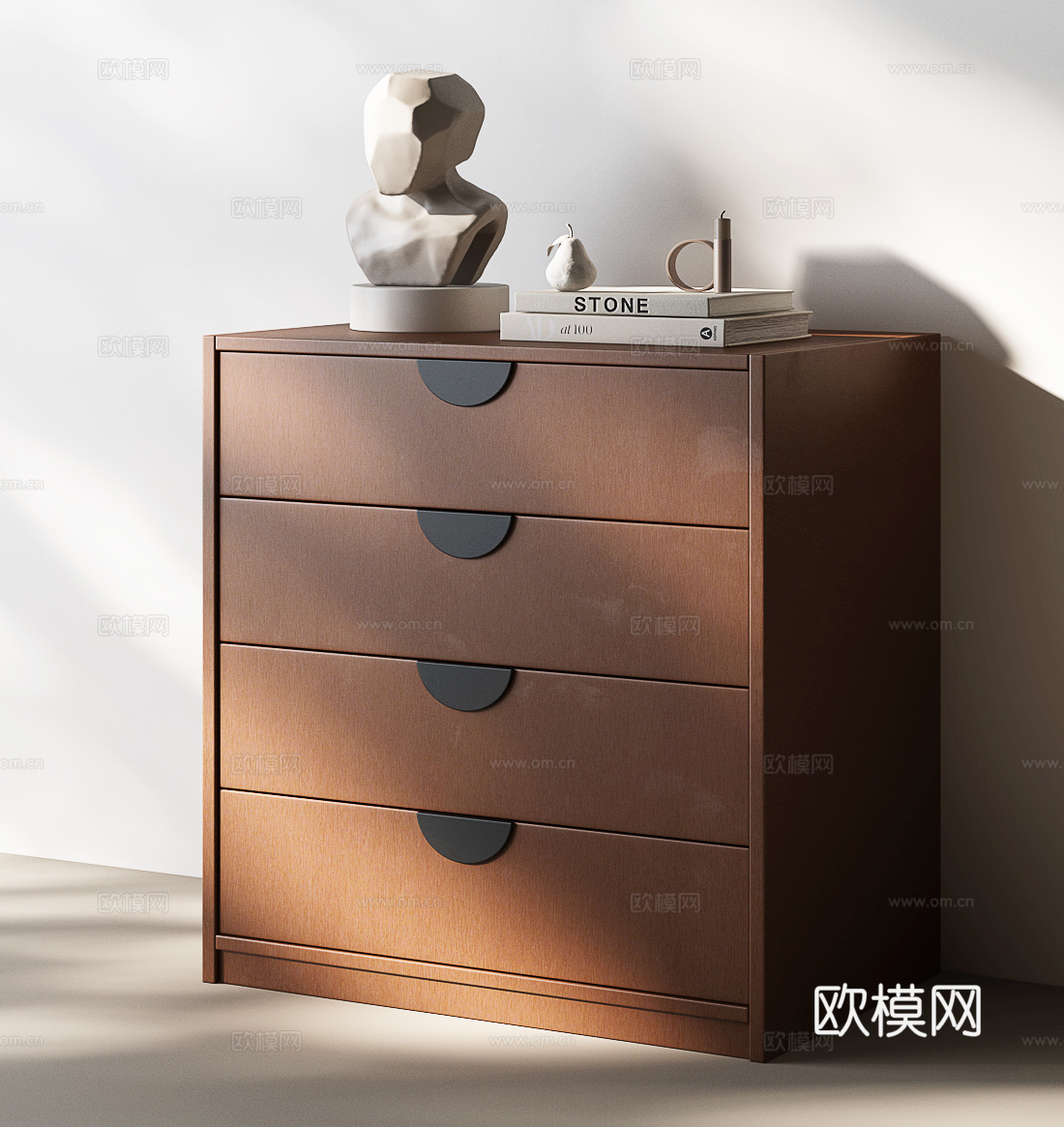 现代中古边柜 现代中古玄关柜 现代中古斗柜3d模型下载