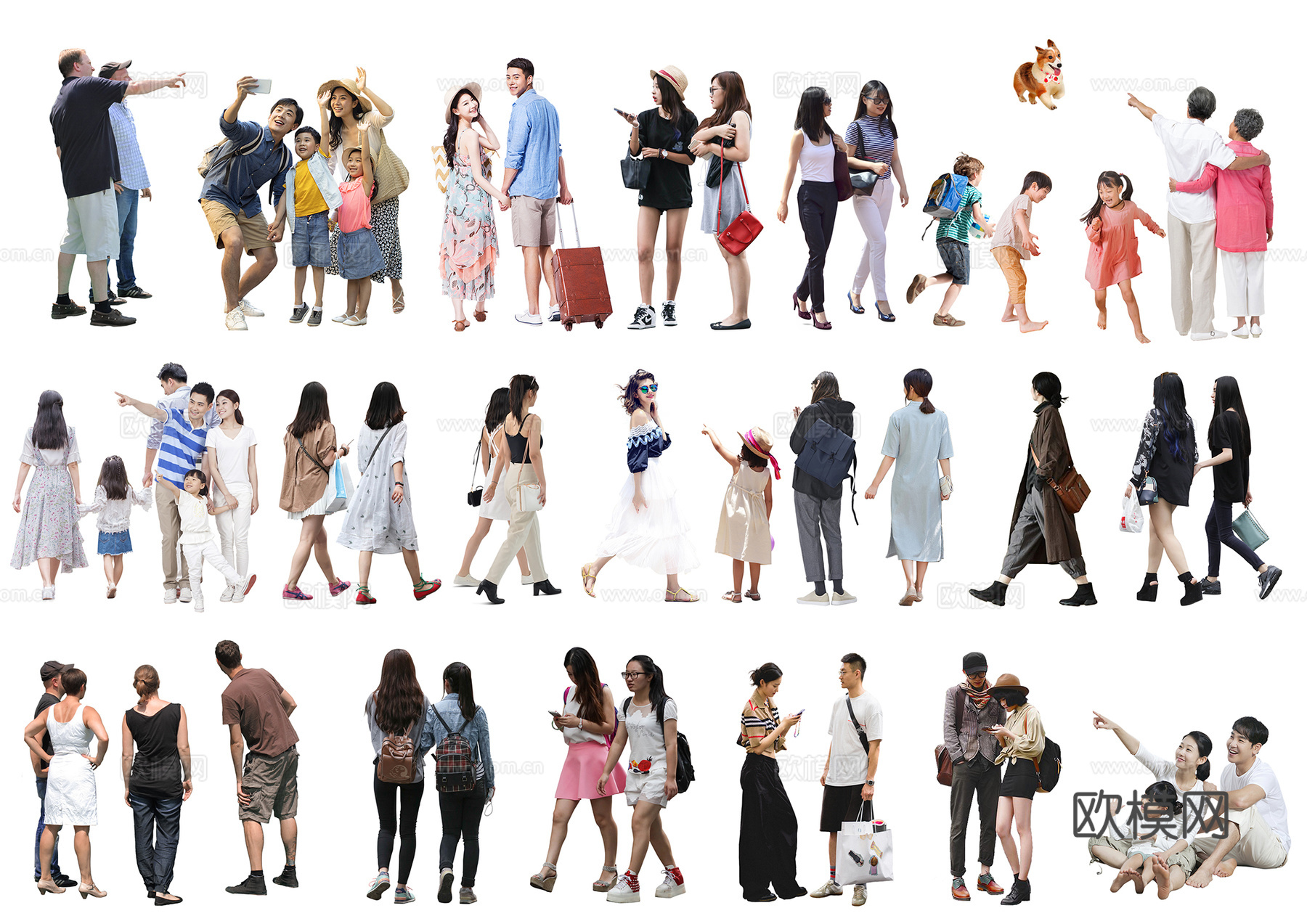 休闲行走站立人物下载