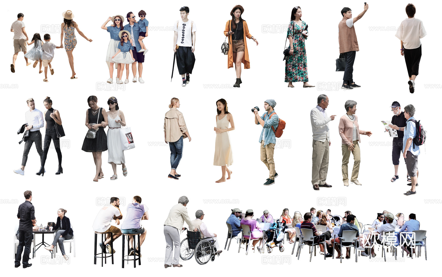 休闲行走站立人物下载