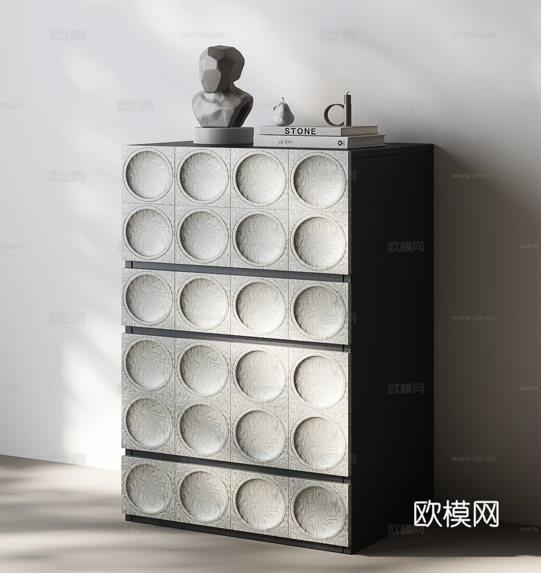 现代中古边柜 现代中古玄关柜 现代中古斗柜3d模型下载