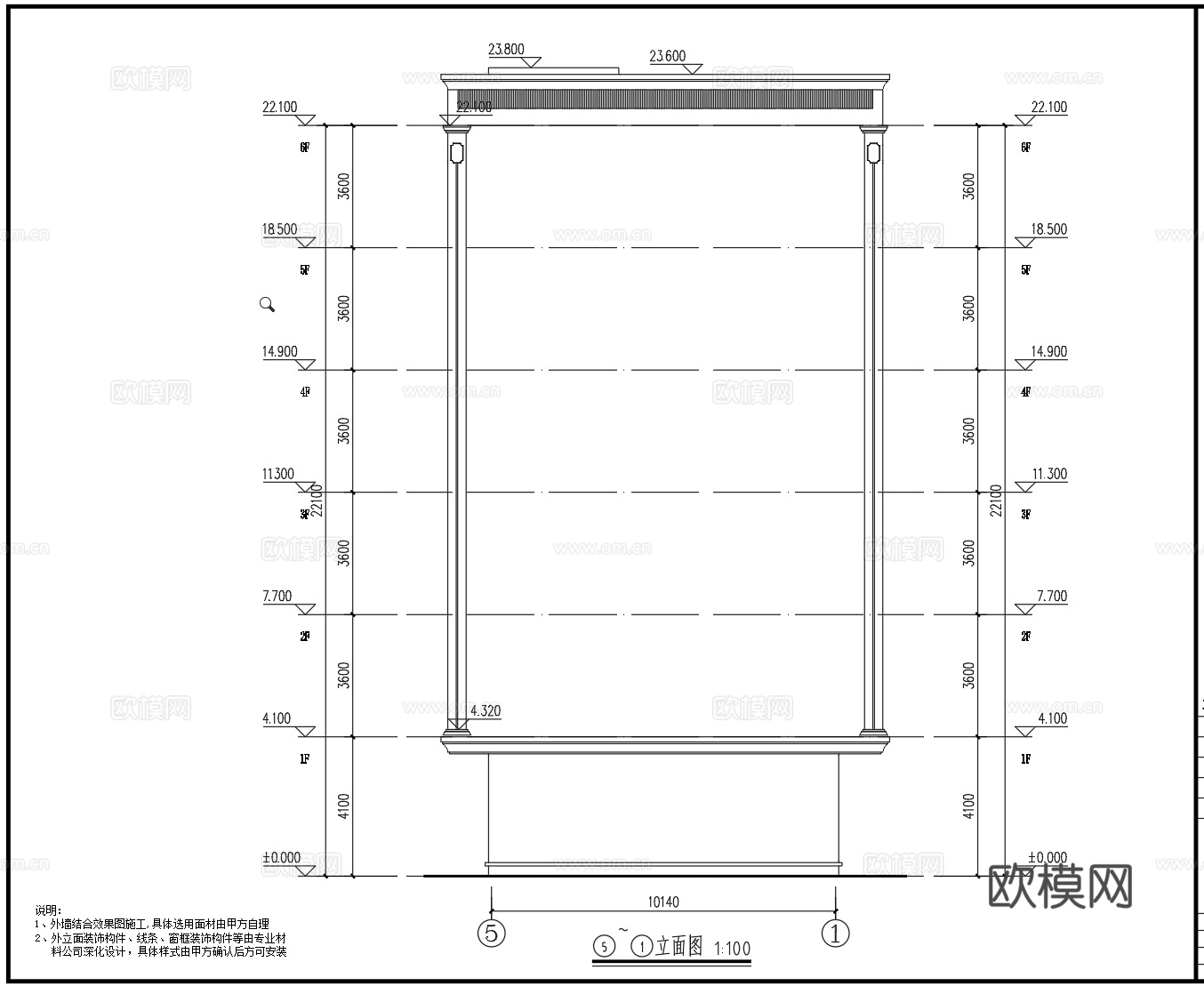 欧式别墅设计cad施工图cad施工图