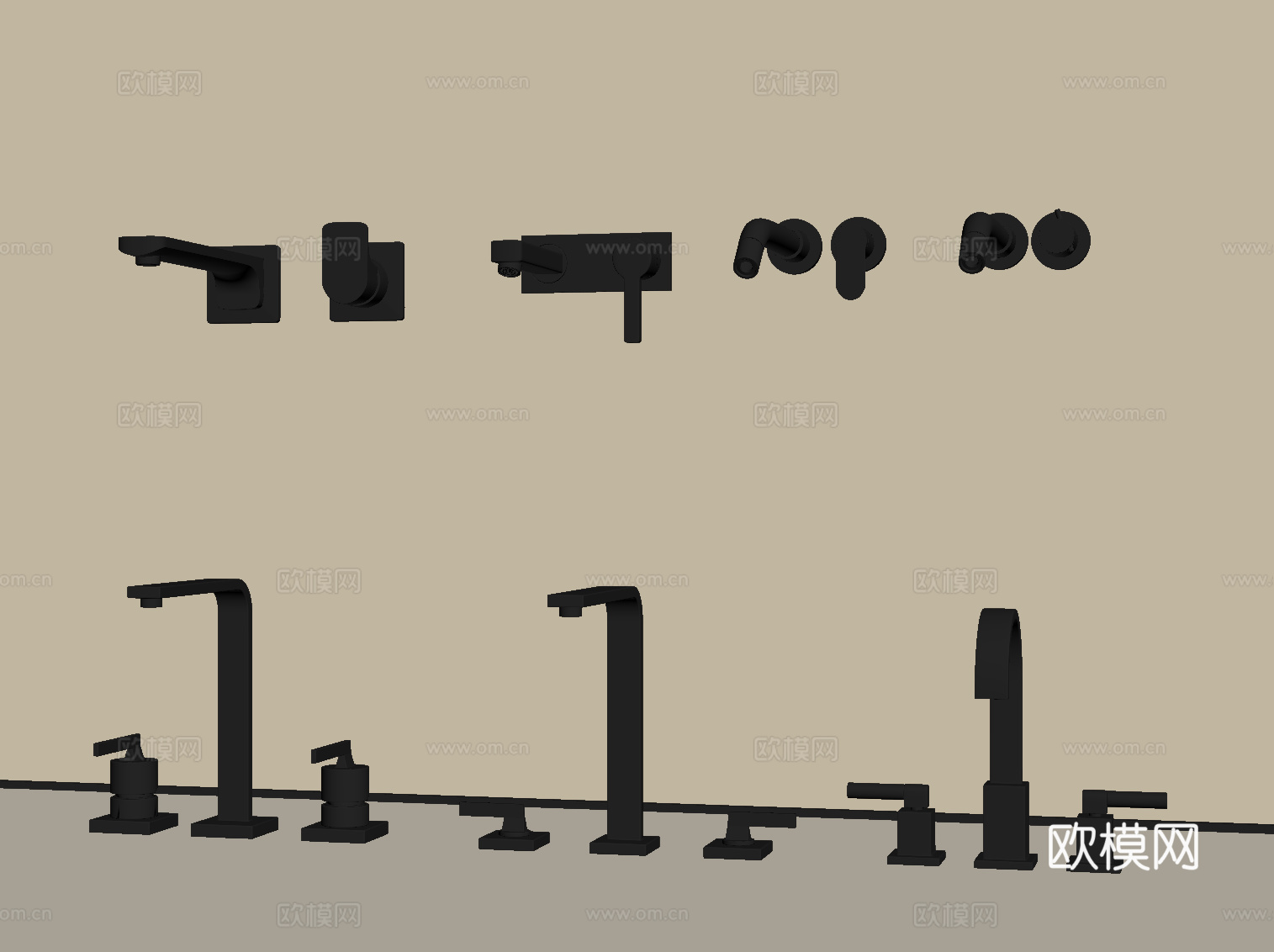 现代水龙头su模型