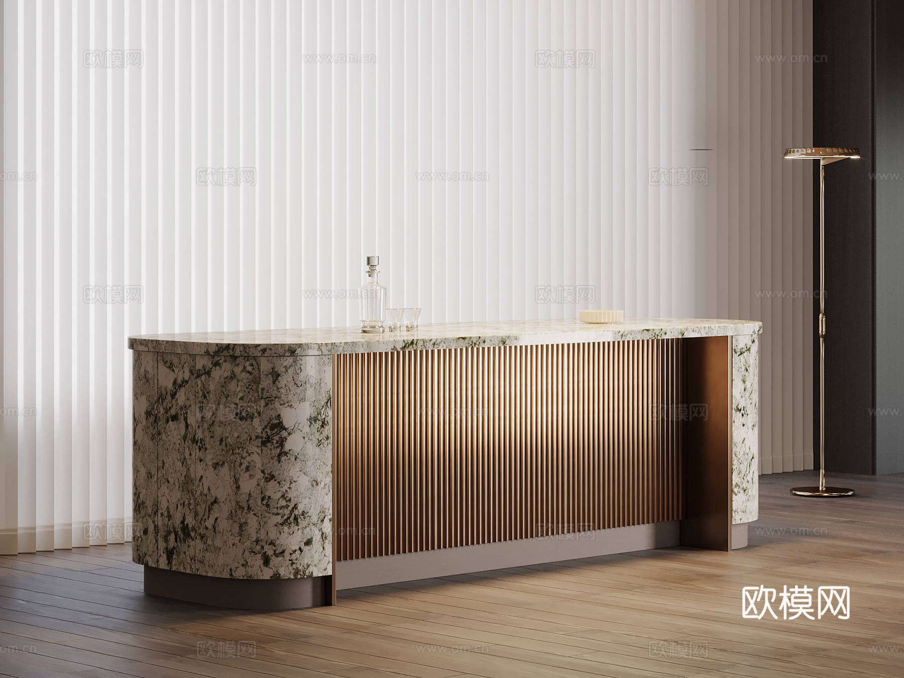 现代水吧台su模型