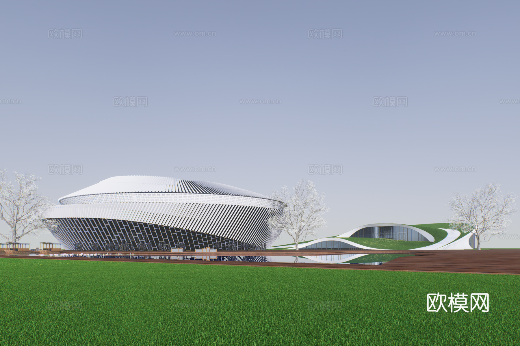 文体建筑su模型