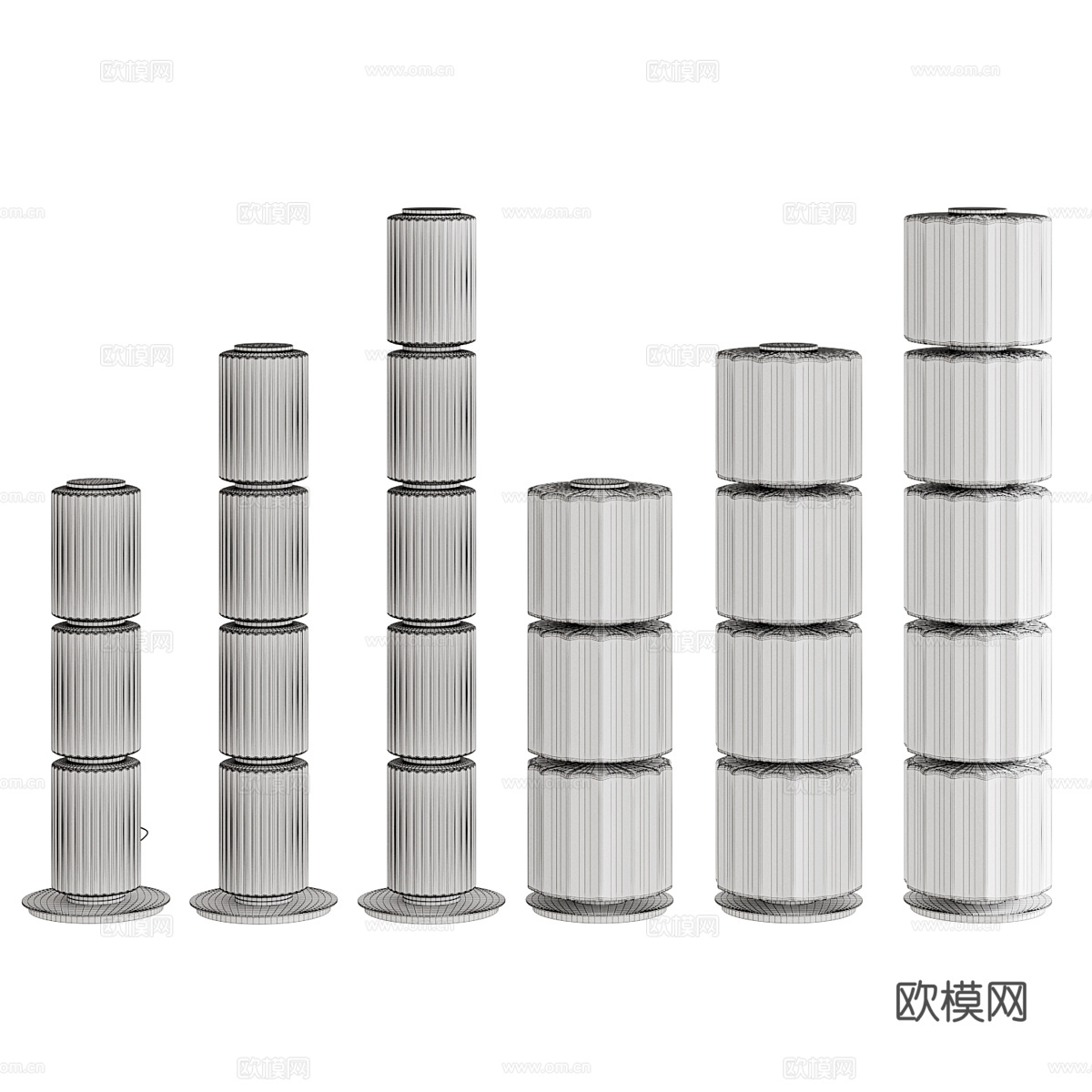 现代轻奢玻璃落地灯3d模型下载（渲染图2）