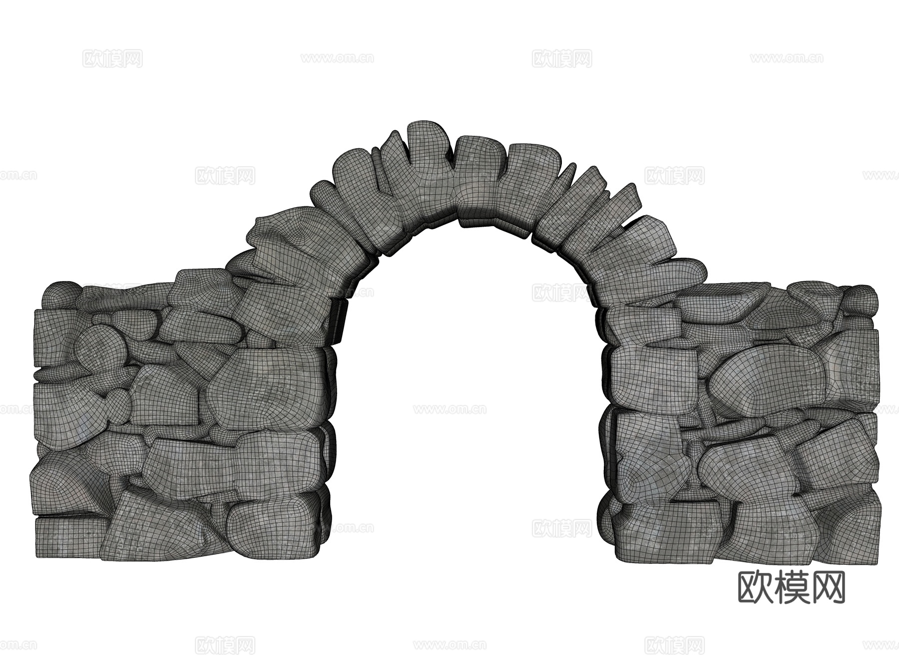 石头拱门  石头堆 岩石门洞 景观石头门头 岩石 景观门洞su模型