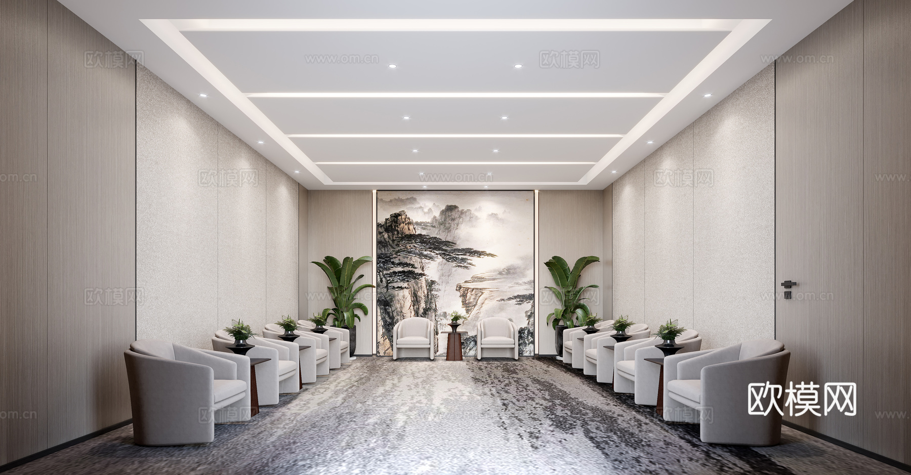 现代贵宾厅3d模型下载