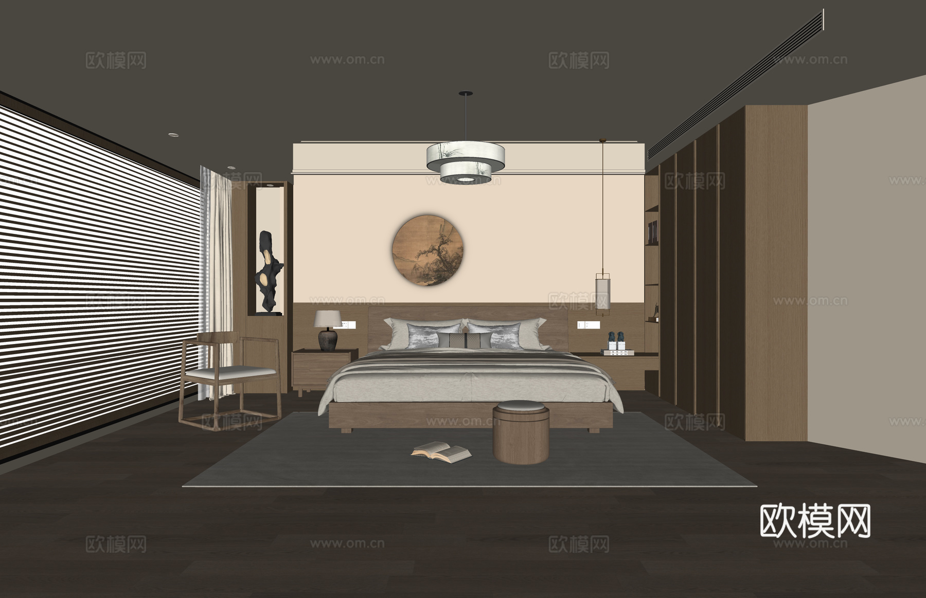 阳台 客餐厅 书房 餐厅 书柜 电脑 厨房 沙发 茶室 家装su模型