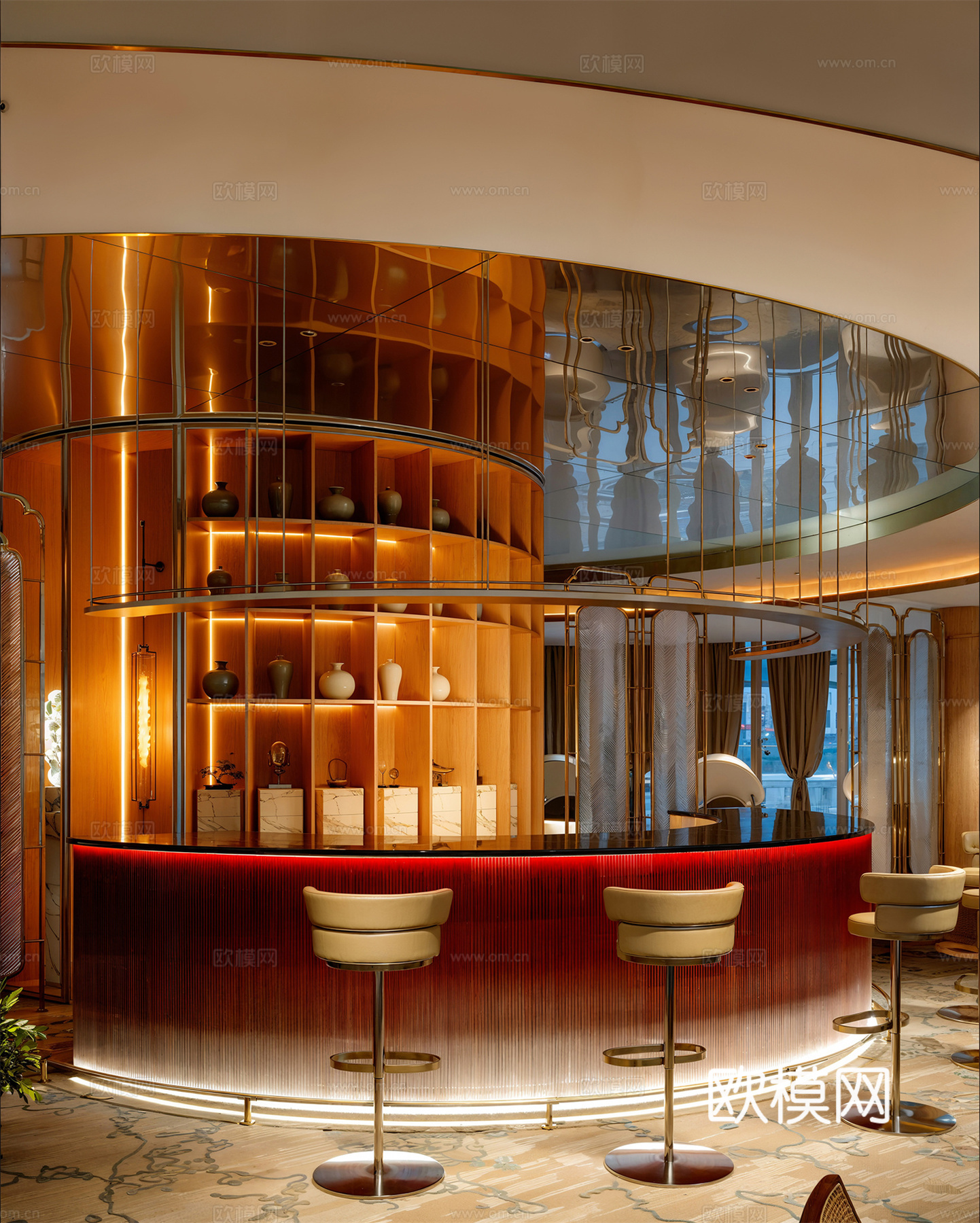 商业空间会客厅酒吧会所3d模型下载（渲染图4）