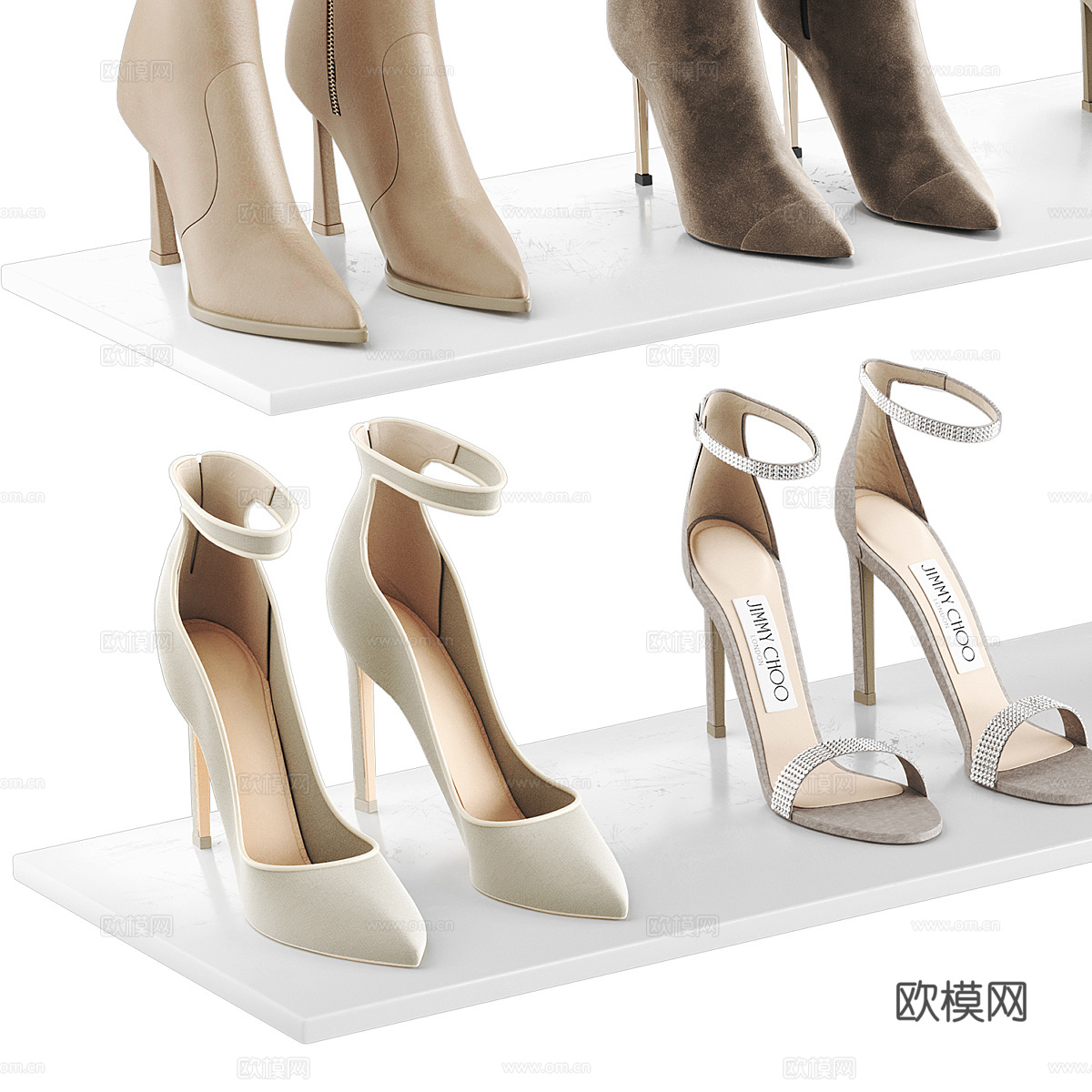 女鞋组合3d模型下载（渲染图6）