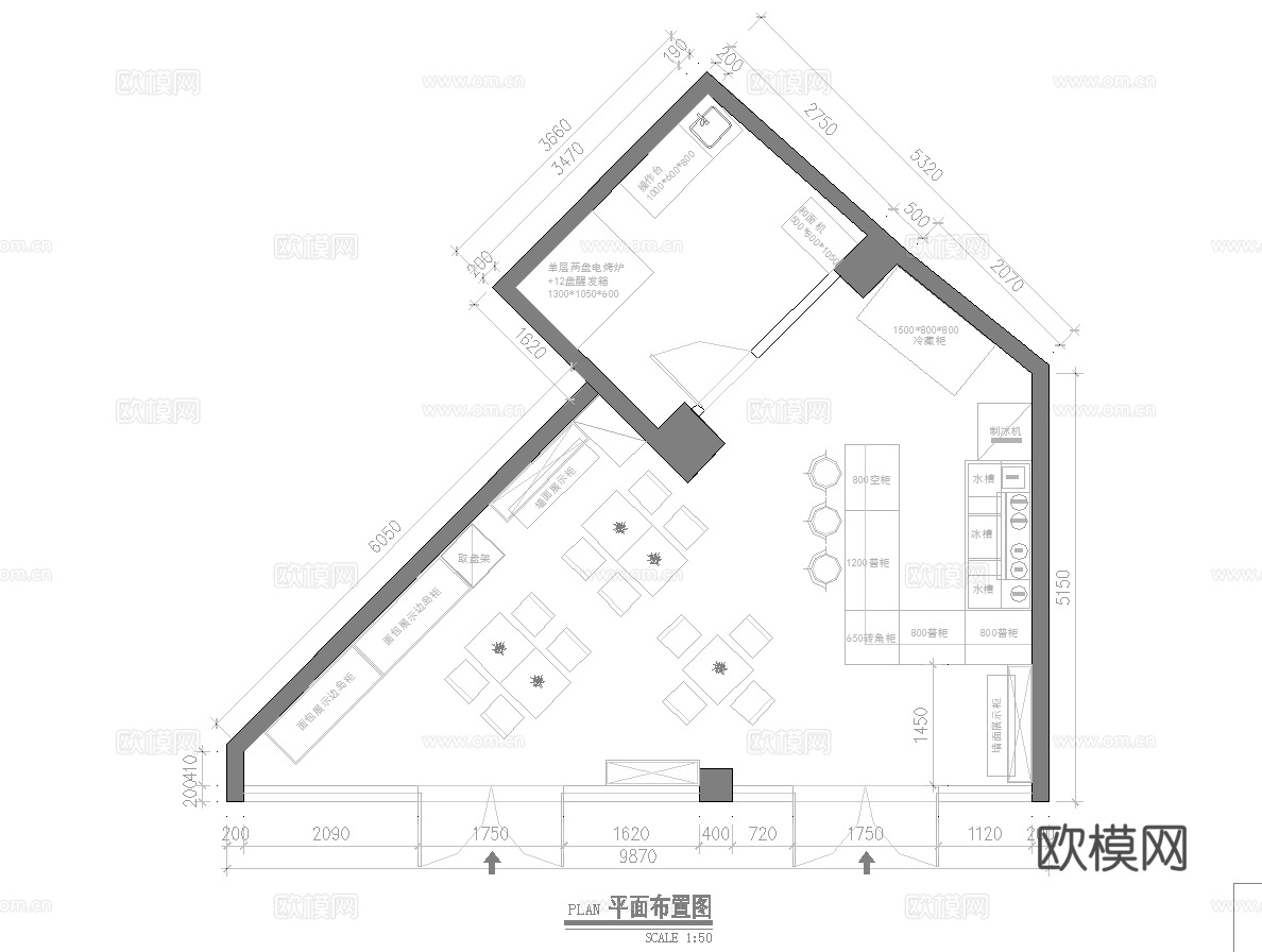 35平奶茶店 小吃店 最新全套施工图合集cad施工图