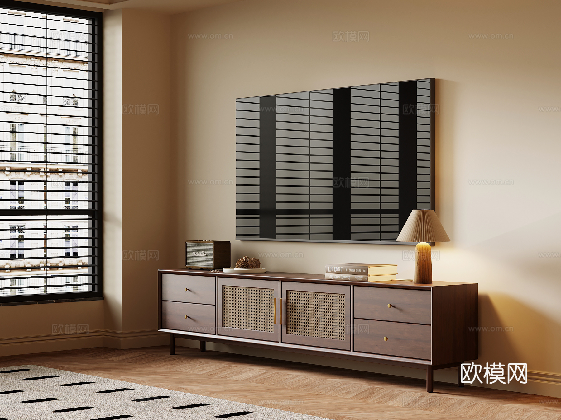法式中古风电视柜su模型
