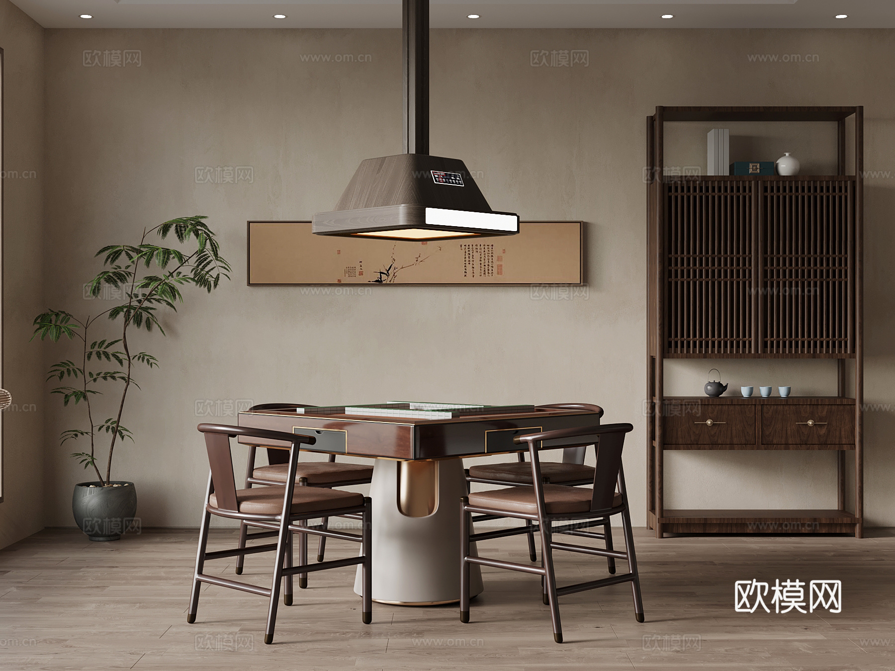 新中式麻将su模型