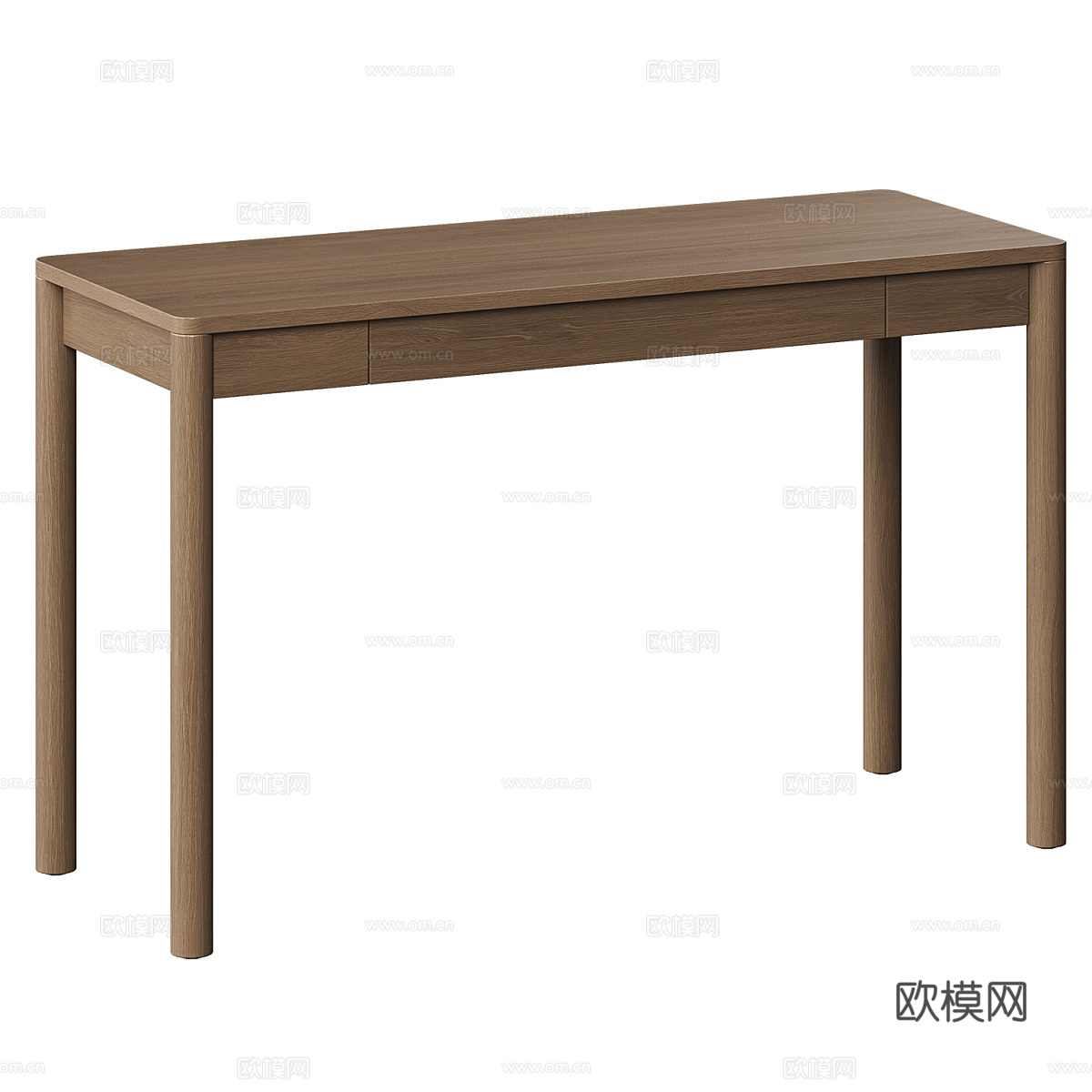 现代极简实木书桌3d模型