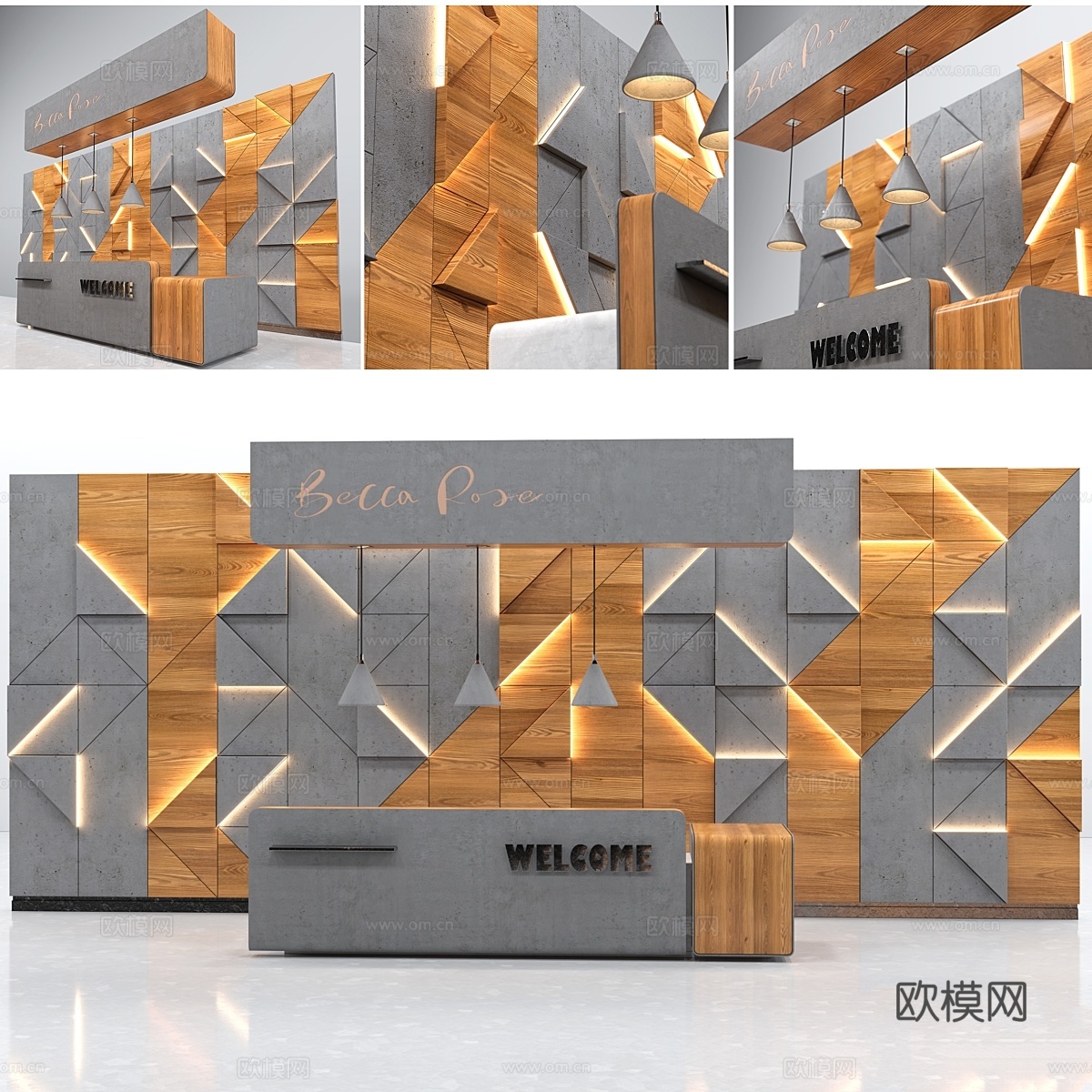 接待区（接待台）3d模型下载