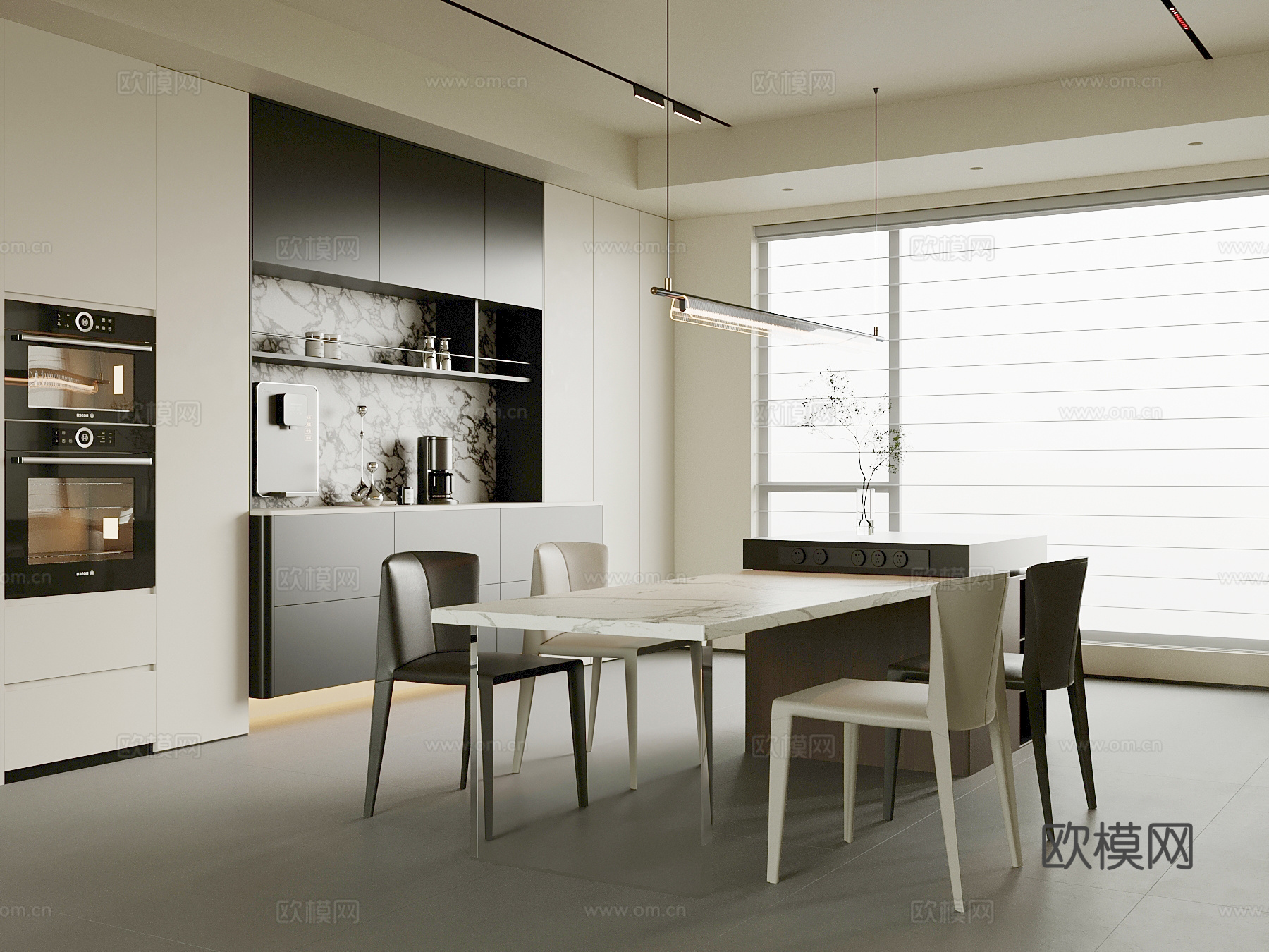 现代餐厅su模型