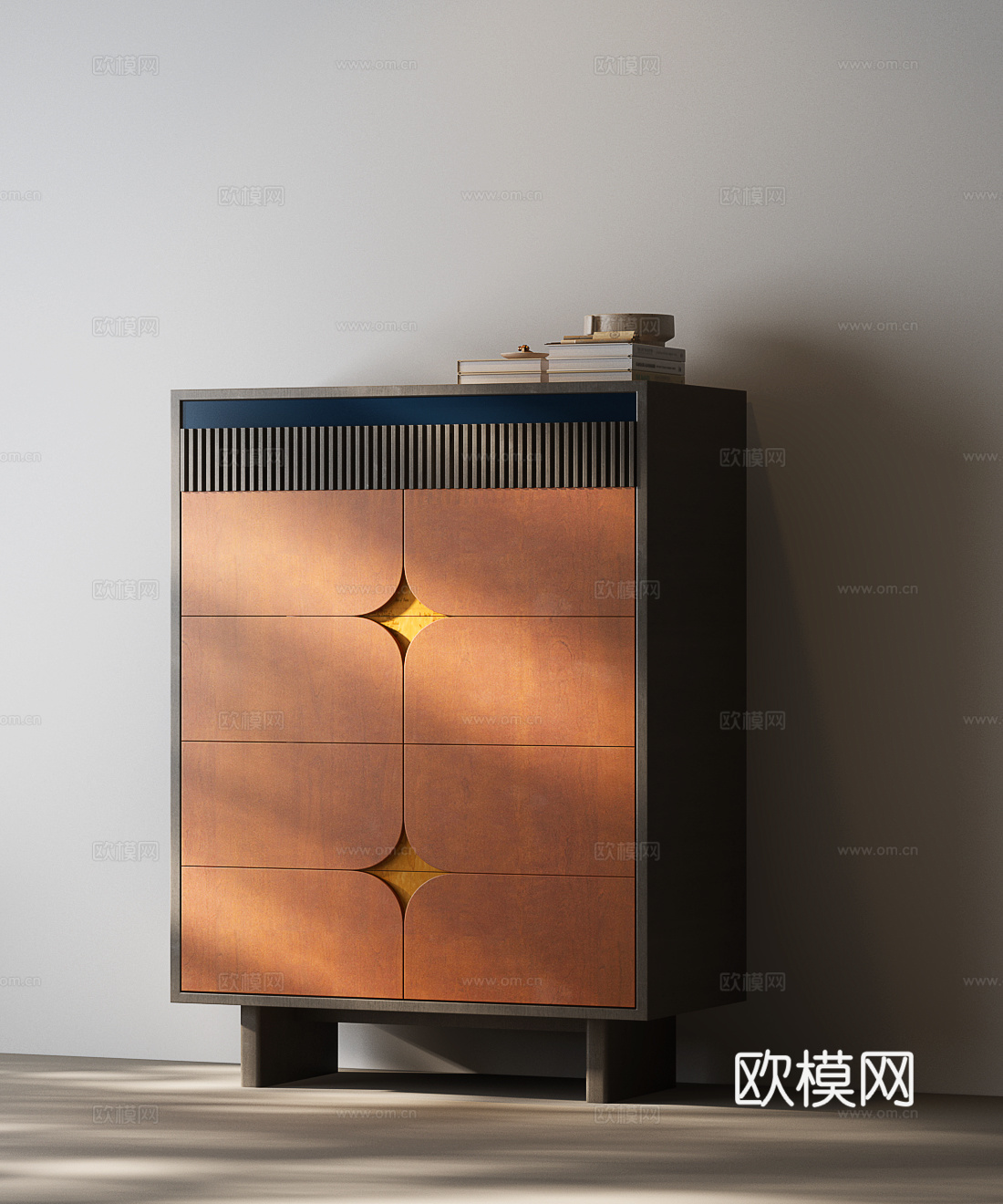 现代中古边柜 现代中古玄关柜 现代中古斗柜3d模型下载