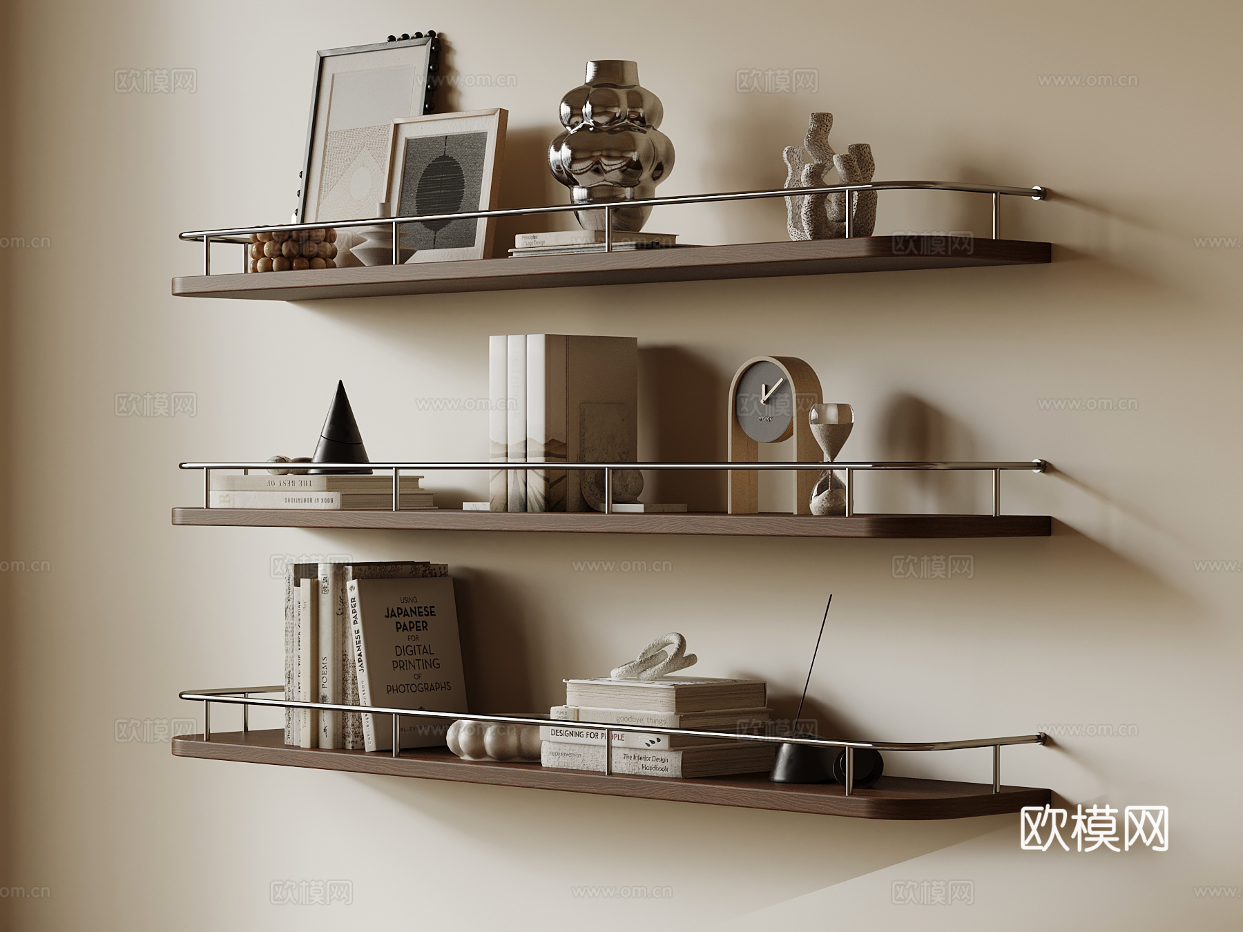 中古风置物架su模型