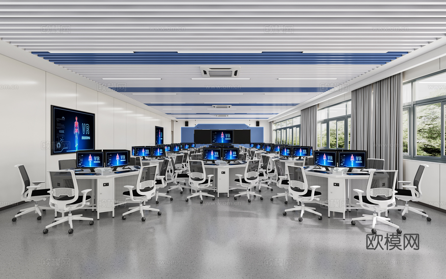 现代虚拟仿真实训室3d模型下载
