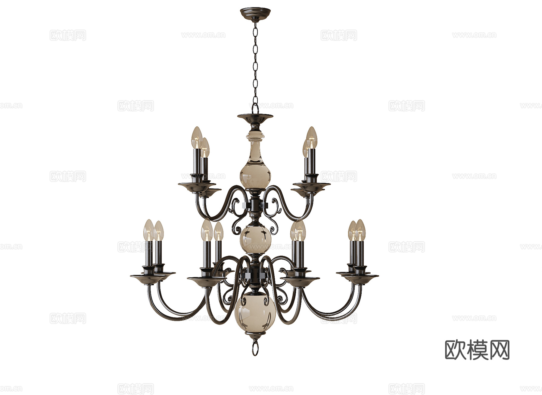 法式吊灯 别墅吊灯su模型