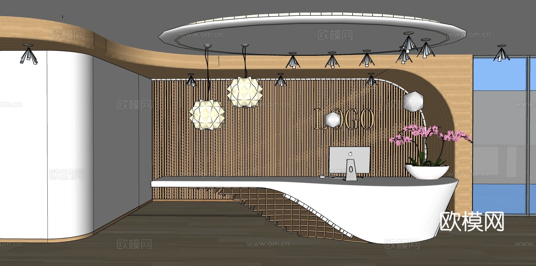公司前台 现代简约风8su模型