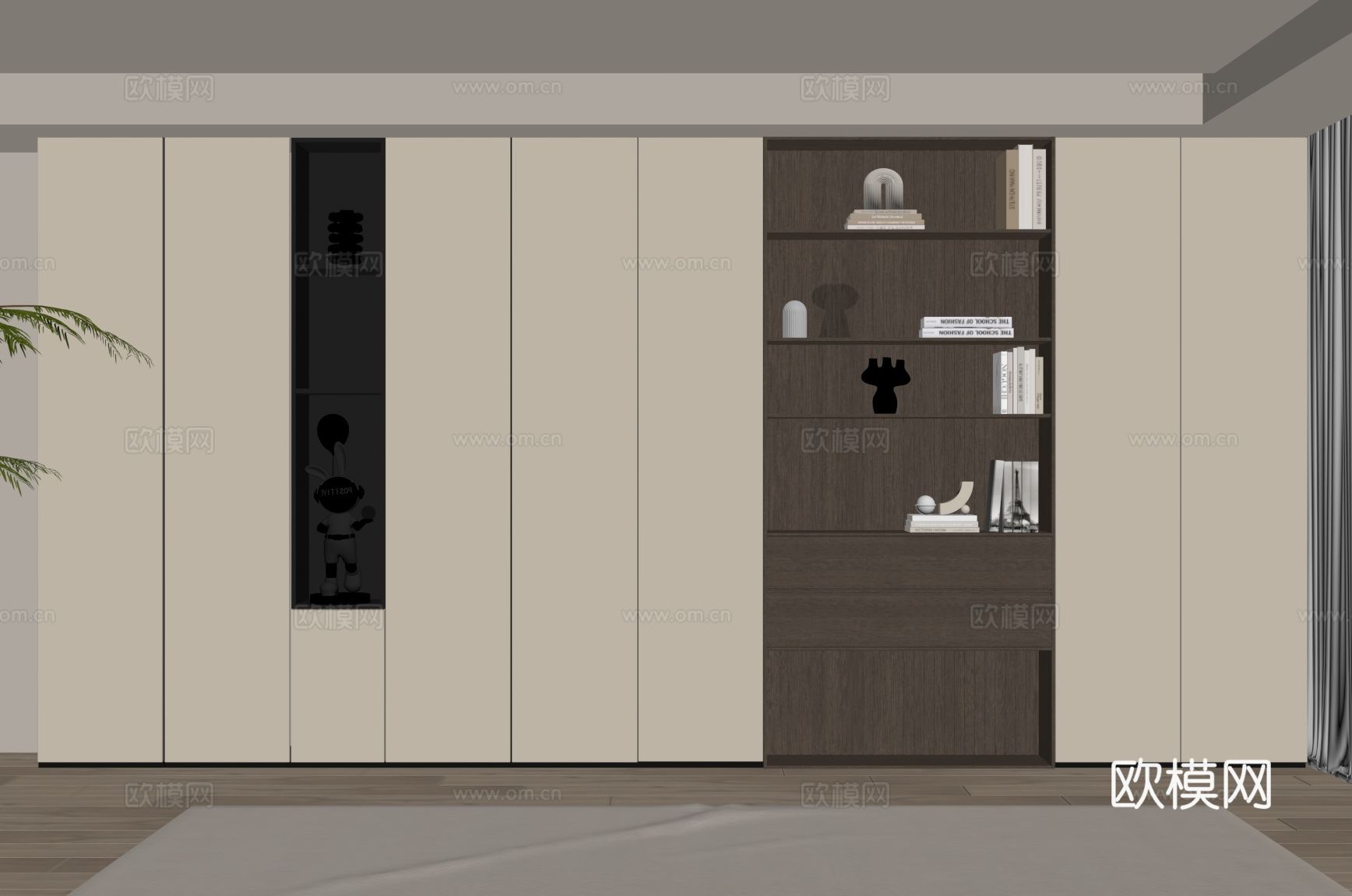 现代简约书柜su模型