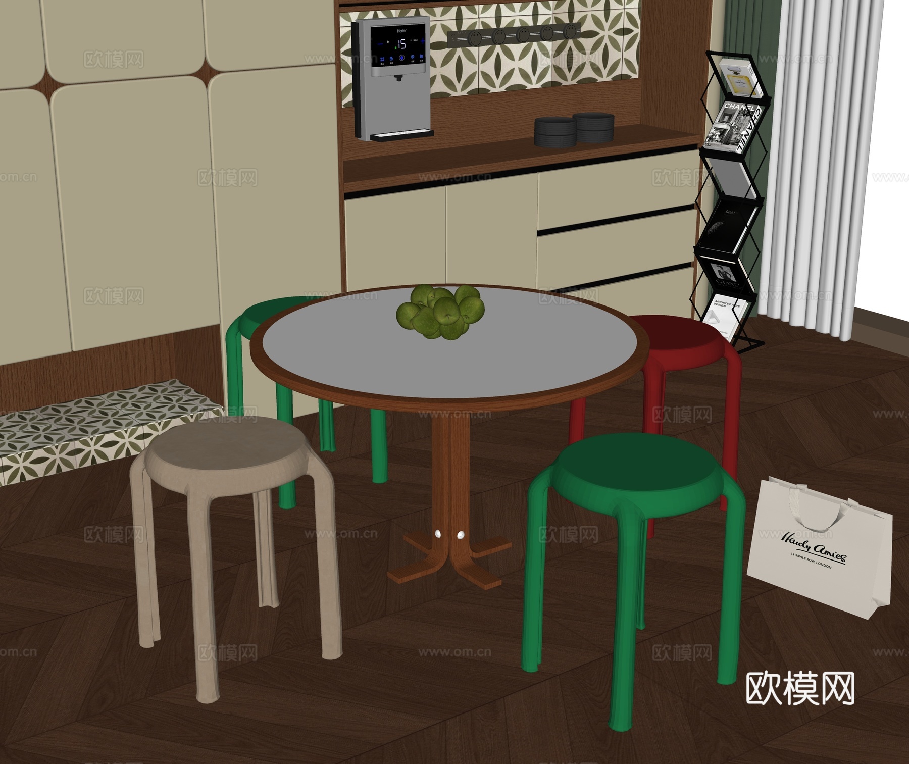 现代餐桌椅组合su模型