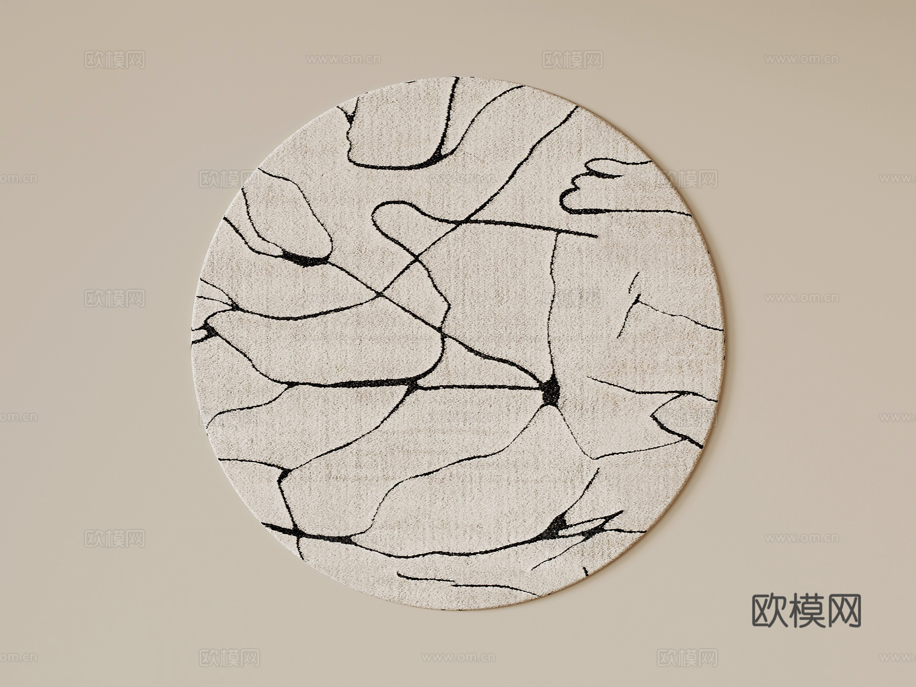 现代意式地毯 圆形地毯su模型