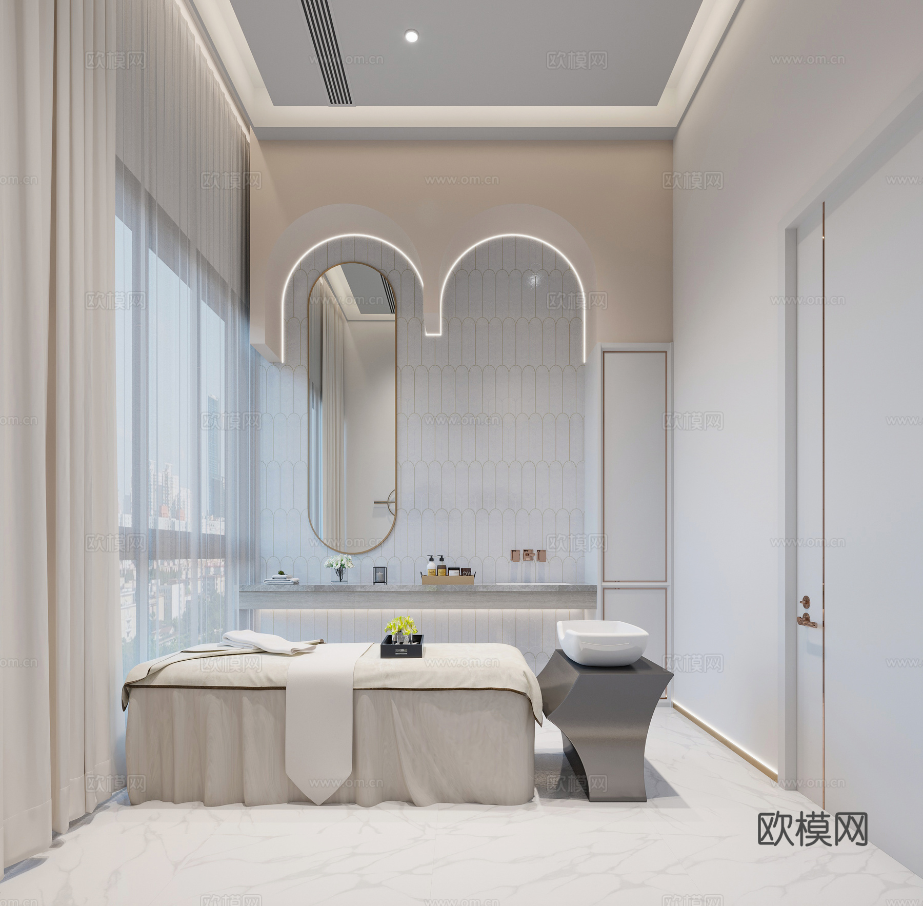 轻奢美容院 最新全套施工图 效果图合集cad施工图