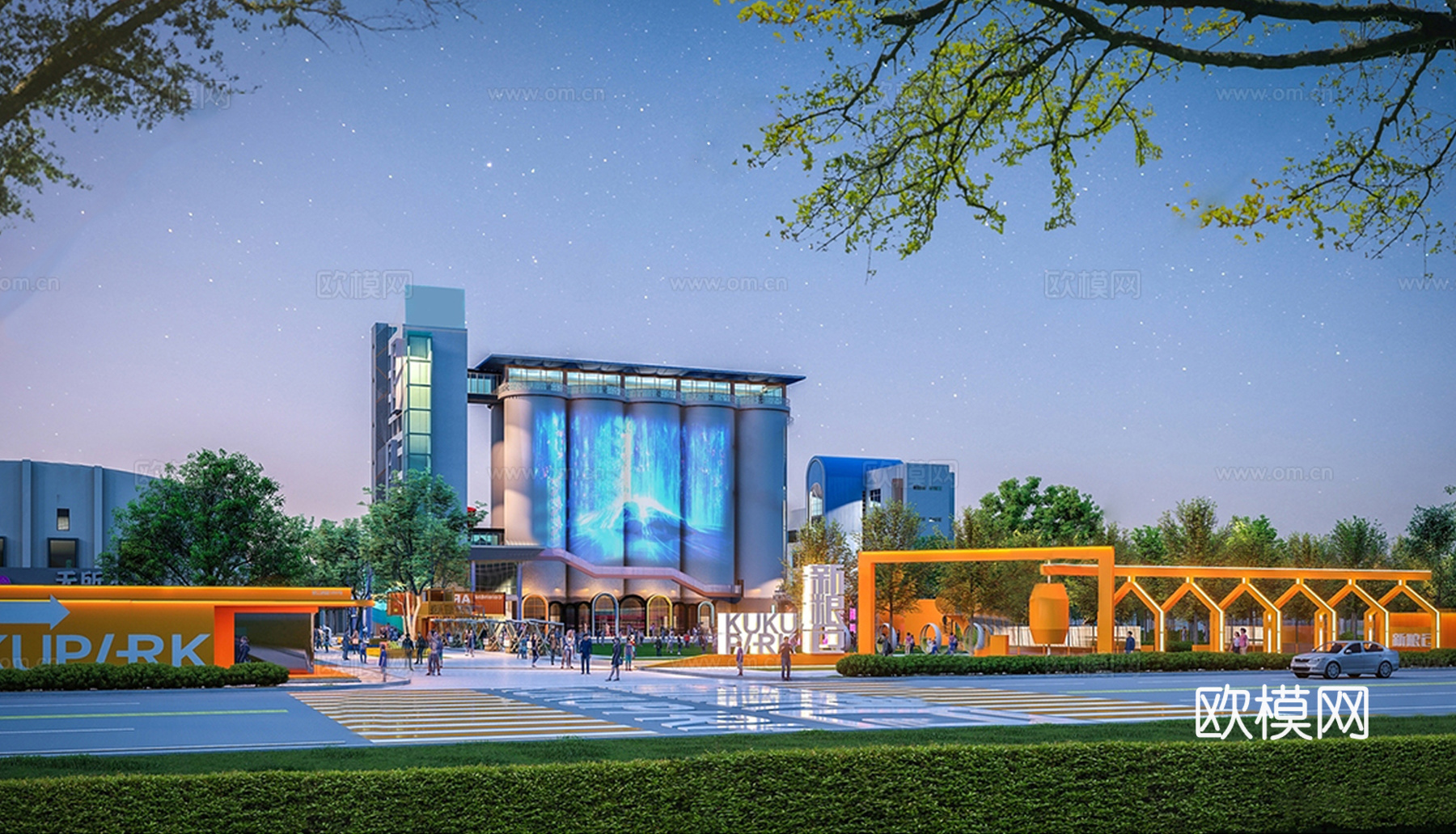 化工工业厂房 现代工业厂房su模型