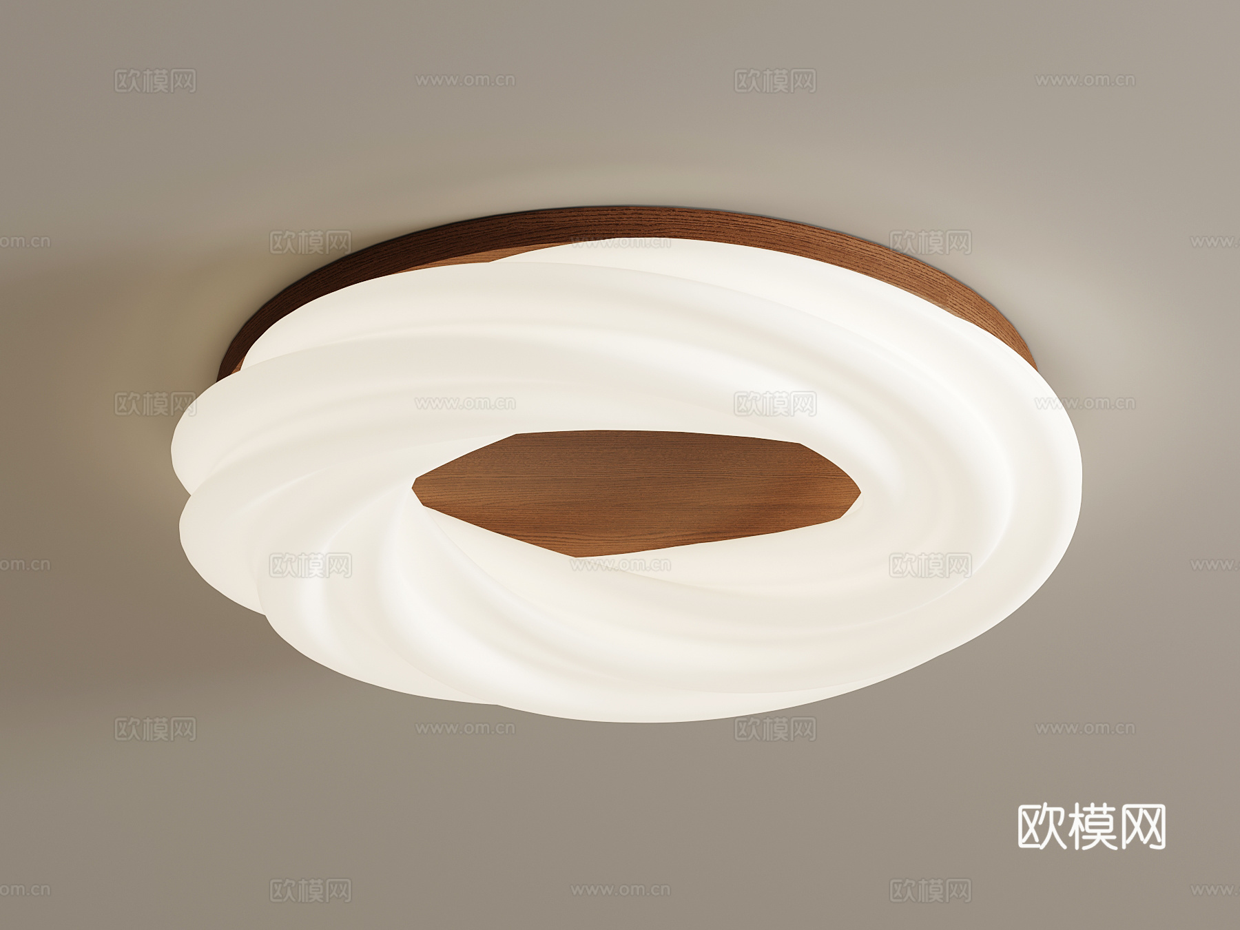 现代奶油吸顶灯su模型