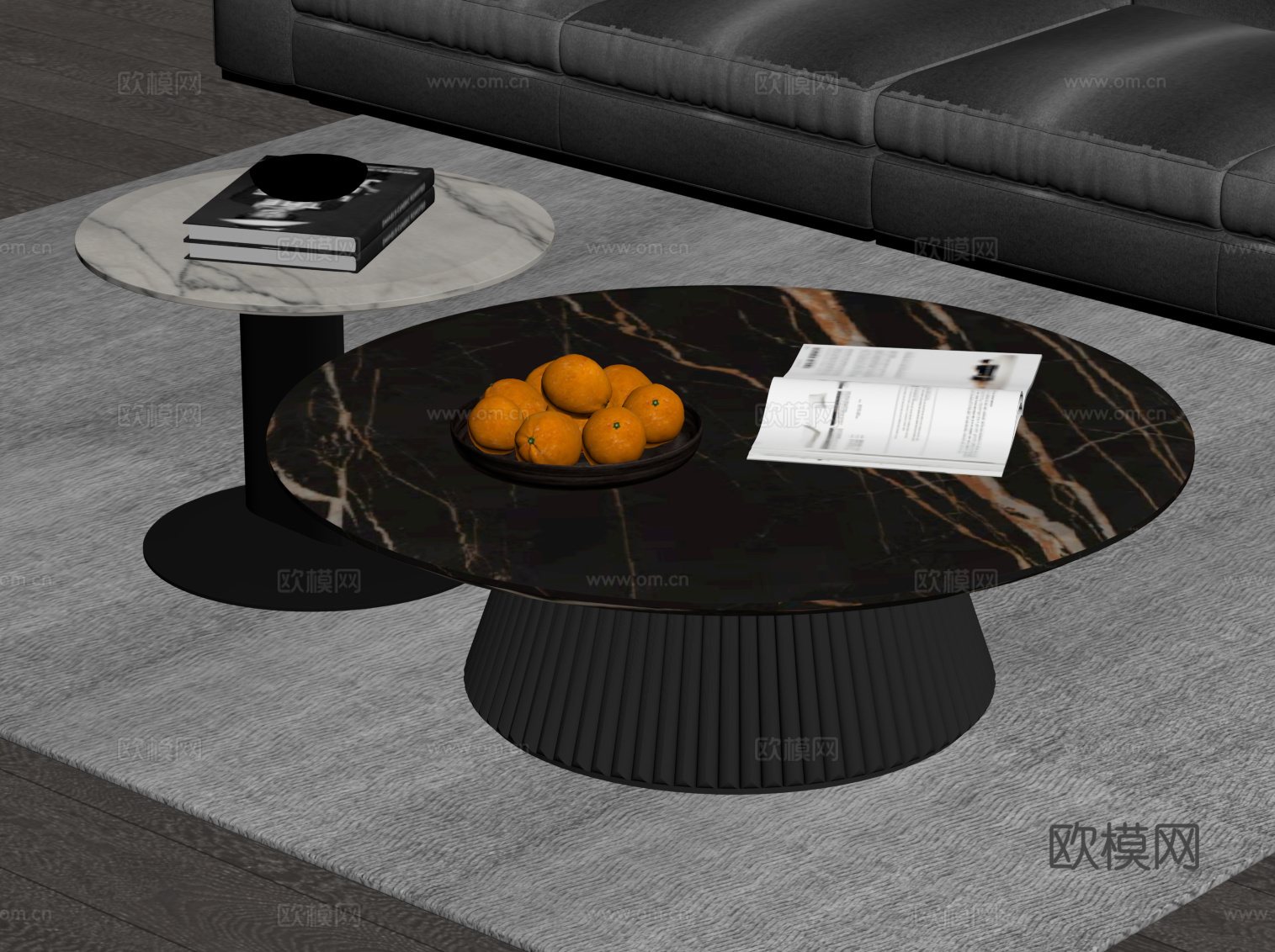 现代意式茶几su模型