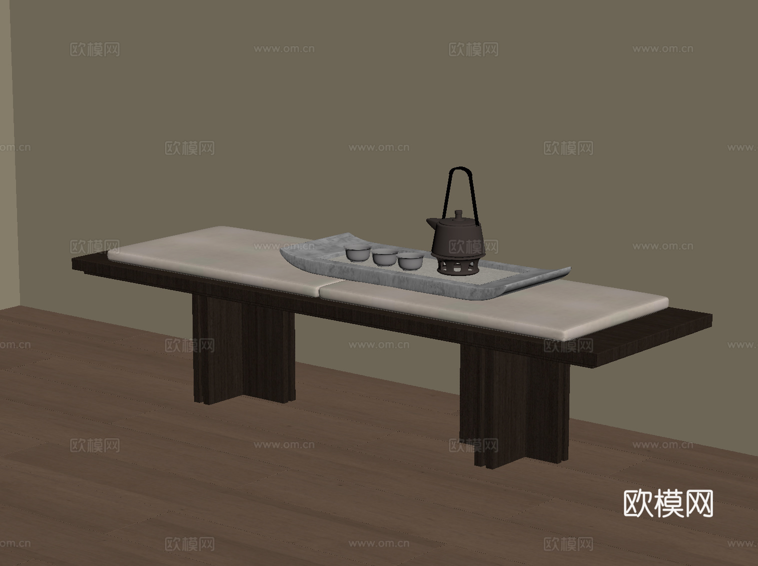 新中式床头柜 换鞋凳su模型