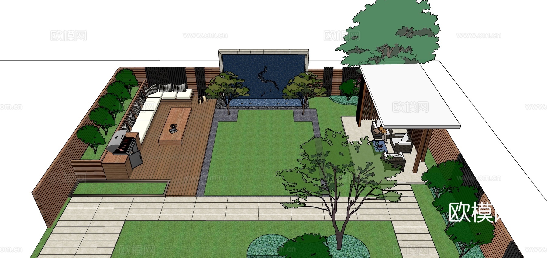 别墅花园 庭院花园 北方花园设计 景观设计毕业设计su模型