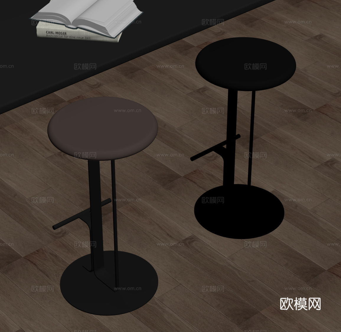 现代意式吧凳su模型