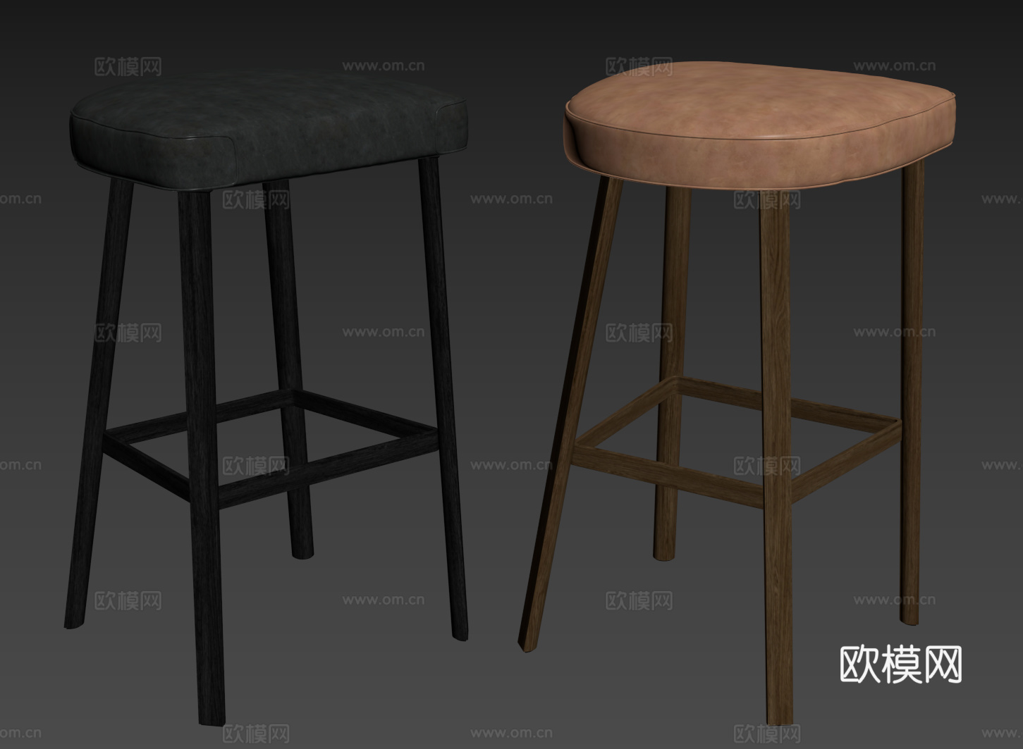 现代吧椅 巴凳 高脚椅 高脚凳 休闲椅su模型