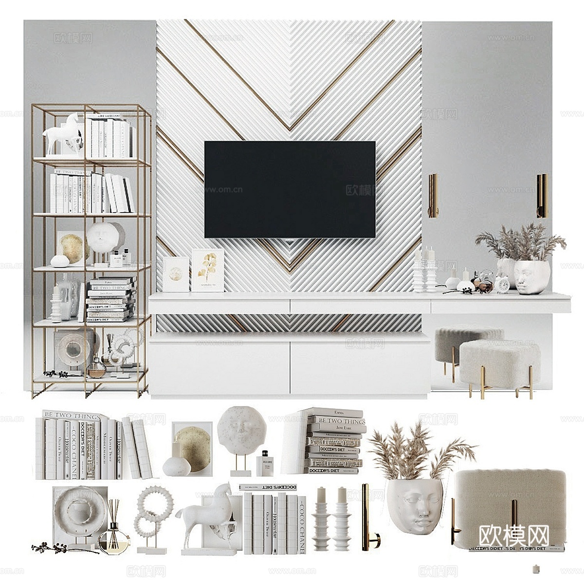 梳妆台与电视柜_103d模型下载