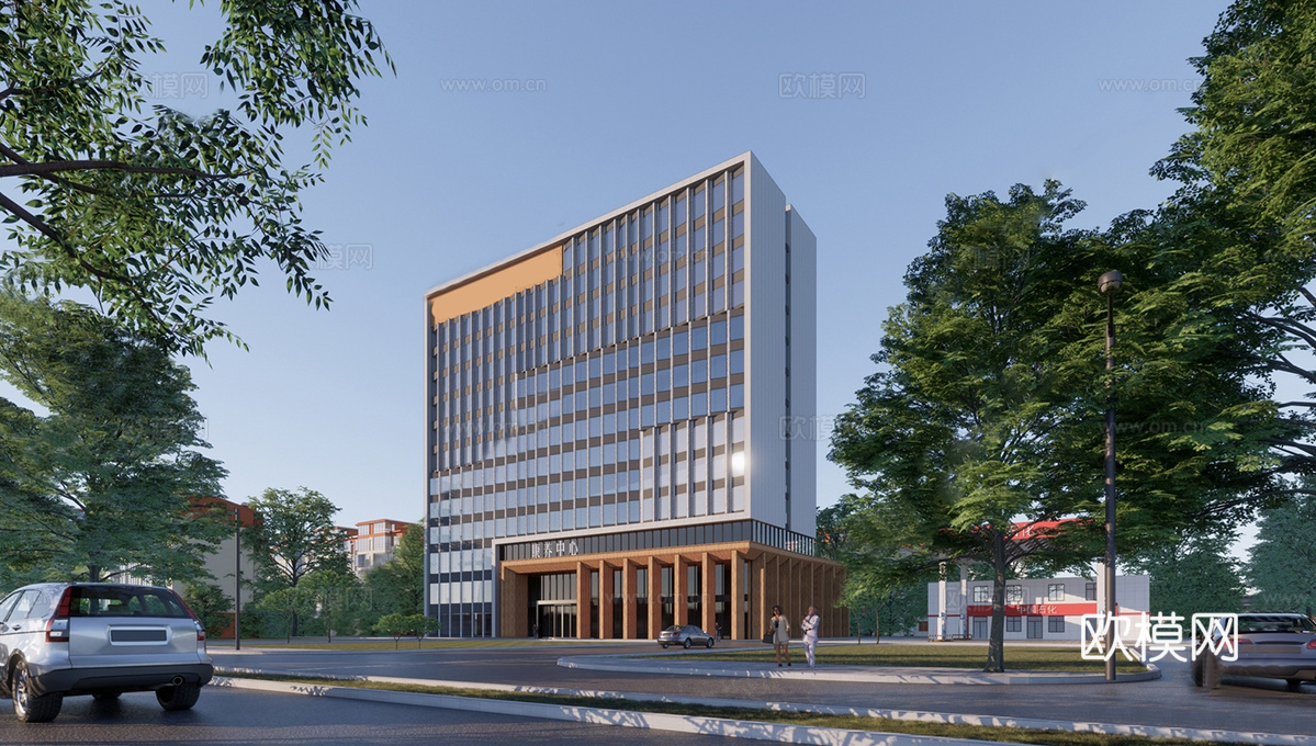 现代社区养老院建筑 福利院建筑 适老建筑 康养中心 老年公寓su模型