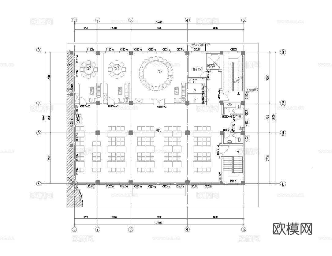 公司员工餐厅 最新施工图合集cad施工图
