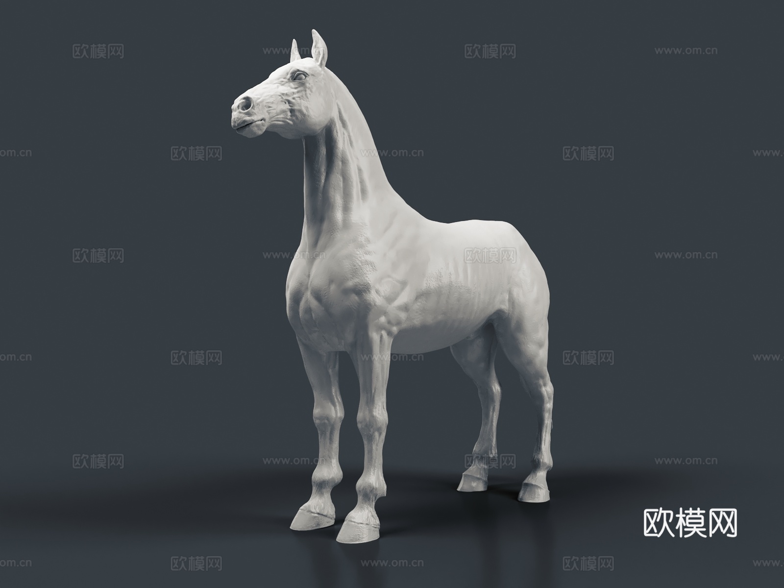 马 奔马 站立马3d模型下载（渲染图3）